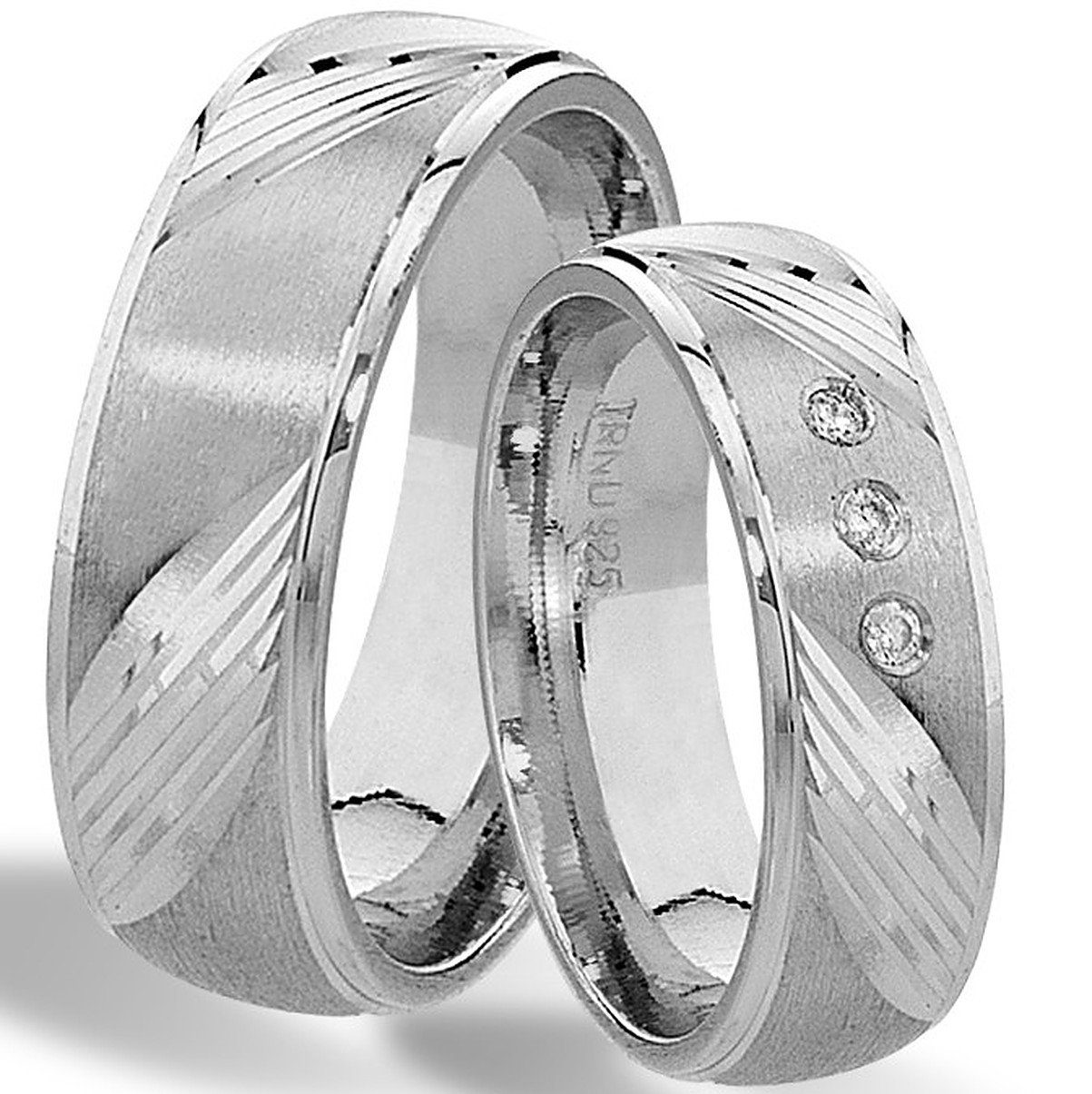 Trauringe123 Trauring Hochzeitsringe Verlobungsringe Trauringe Eheringe Partnerringe Silber 925, J26