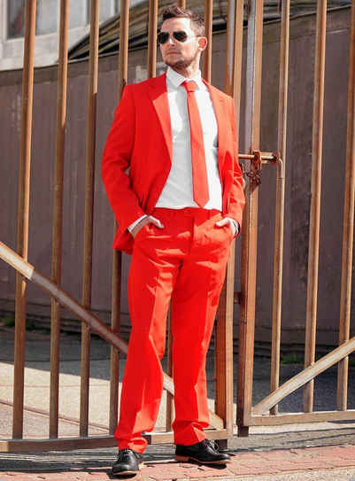 Opposuits Kostüm Red Devil, Ausgefallene Anzüge für coole Männer