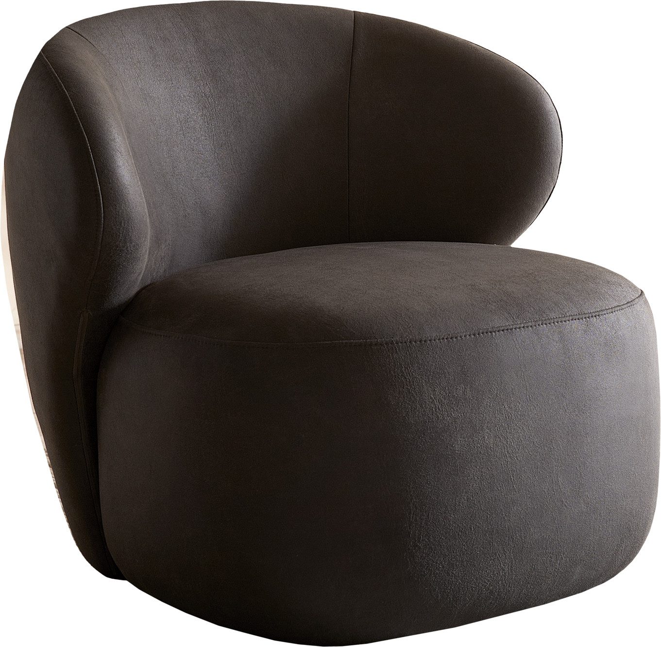 DELIFE Cocktailsessel Pulo, Mikrofaser Anthrazit Vintage 80x80 cm Loungesessel