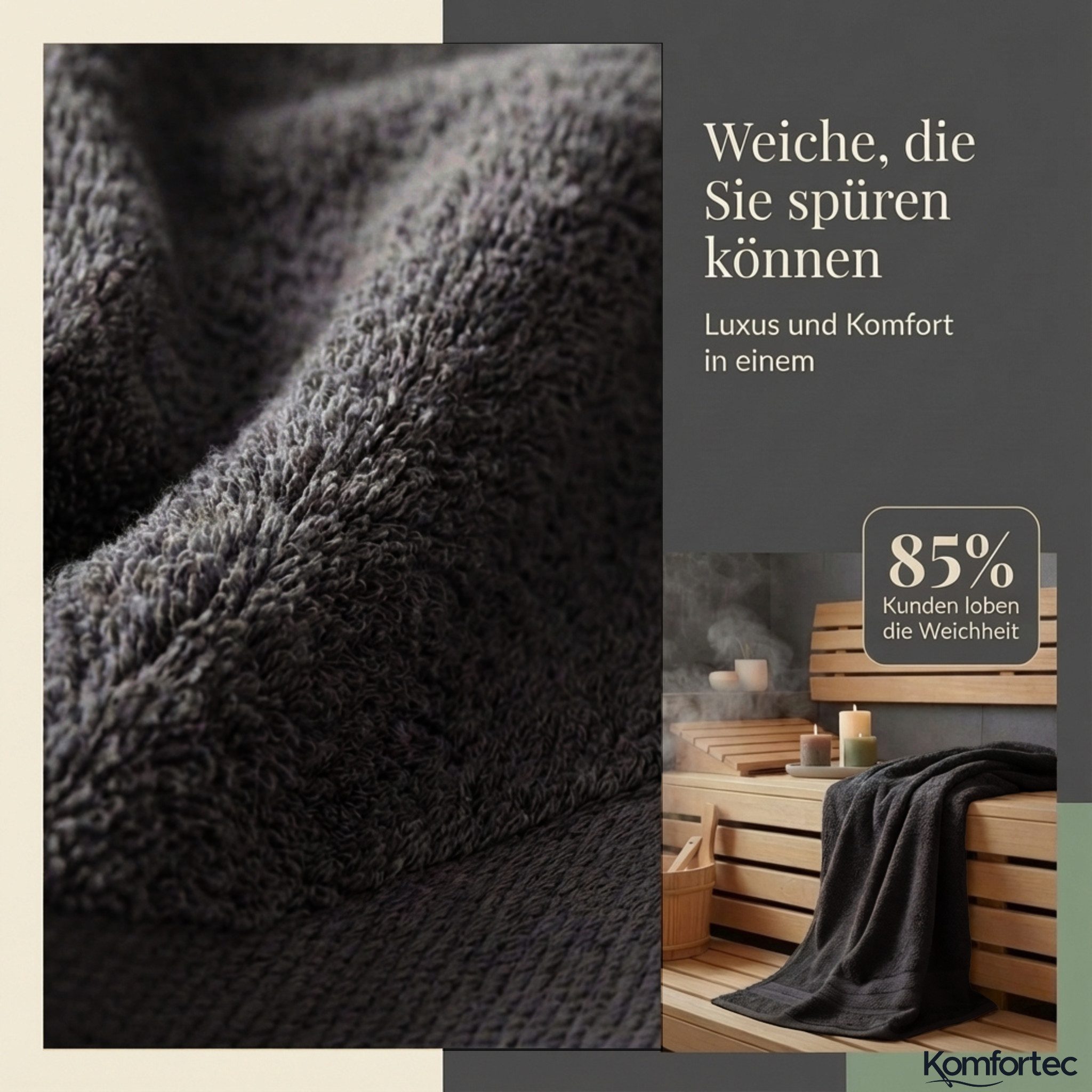 Komfortec Handtuch Set aus 100% Baumwolle, 4 Handtücher 50x100 cm und 4 Badetücher 70x140 cm, Frottee (Packung, 8-St), Duschtücher & Badehandtuch, Weich, Towel, Groß