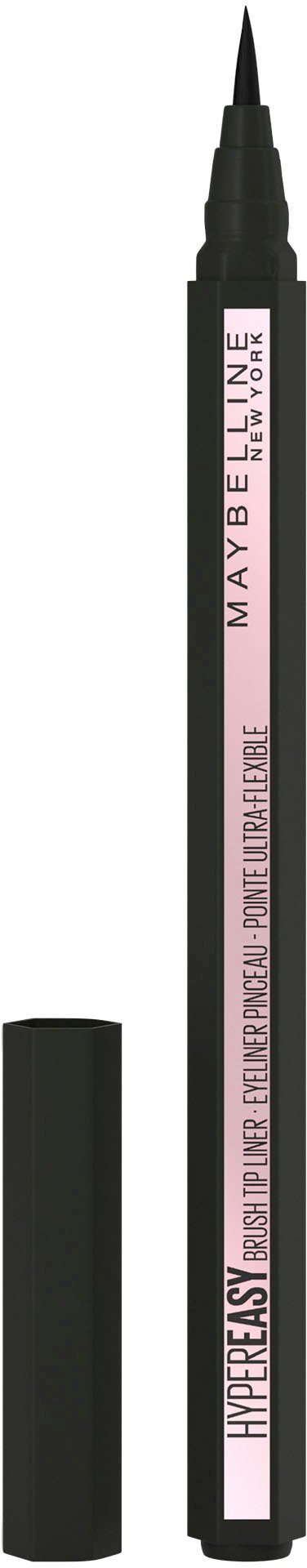 MAYBELLINE NEW YORK Eyeliner Hyper Flex-Spitze und Black Kajal Sechskantgriff Liquid 801 Liner, Easy mit Matte