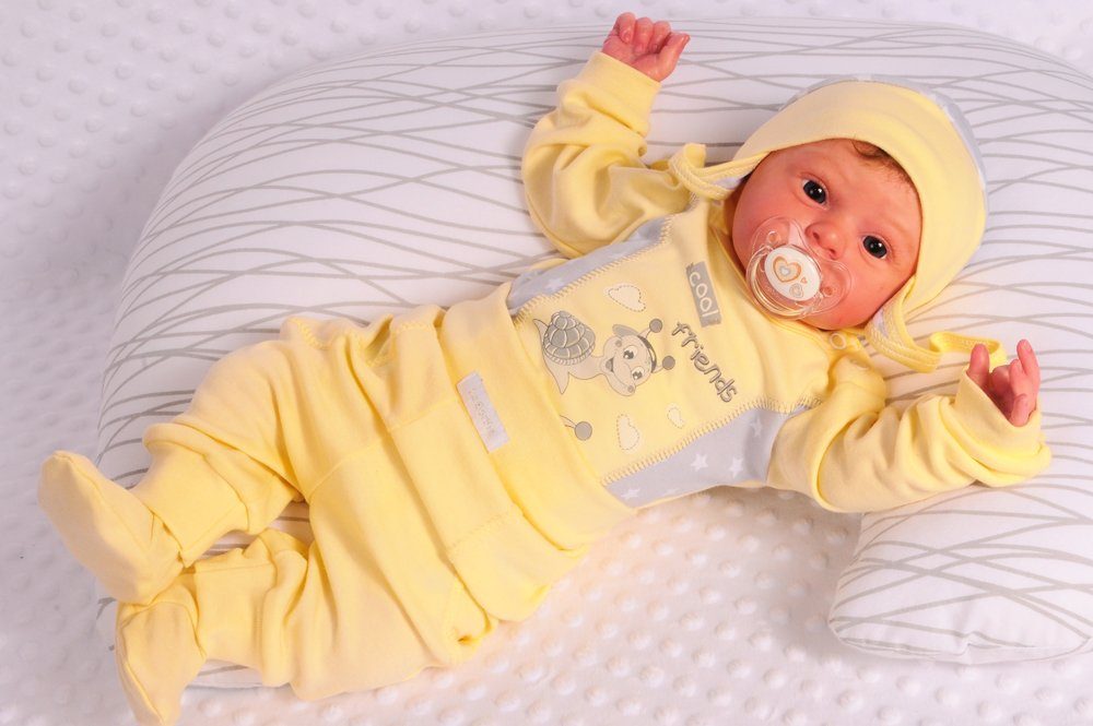 Baby Frühchen La und für 3Tlg. Bortini Hose & und Body Hose Mütze Neugeborene Anzug Body