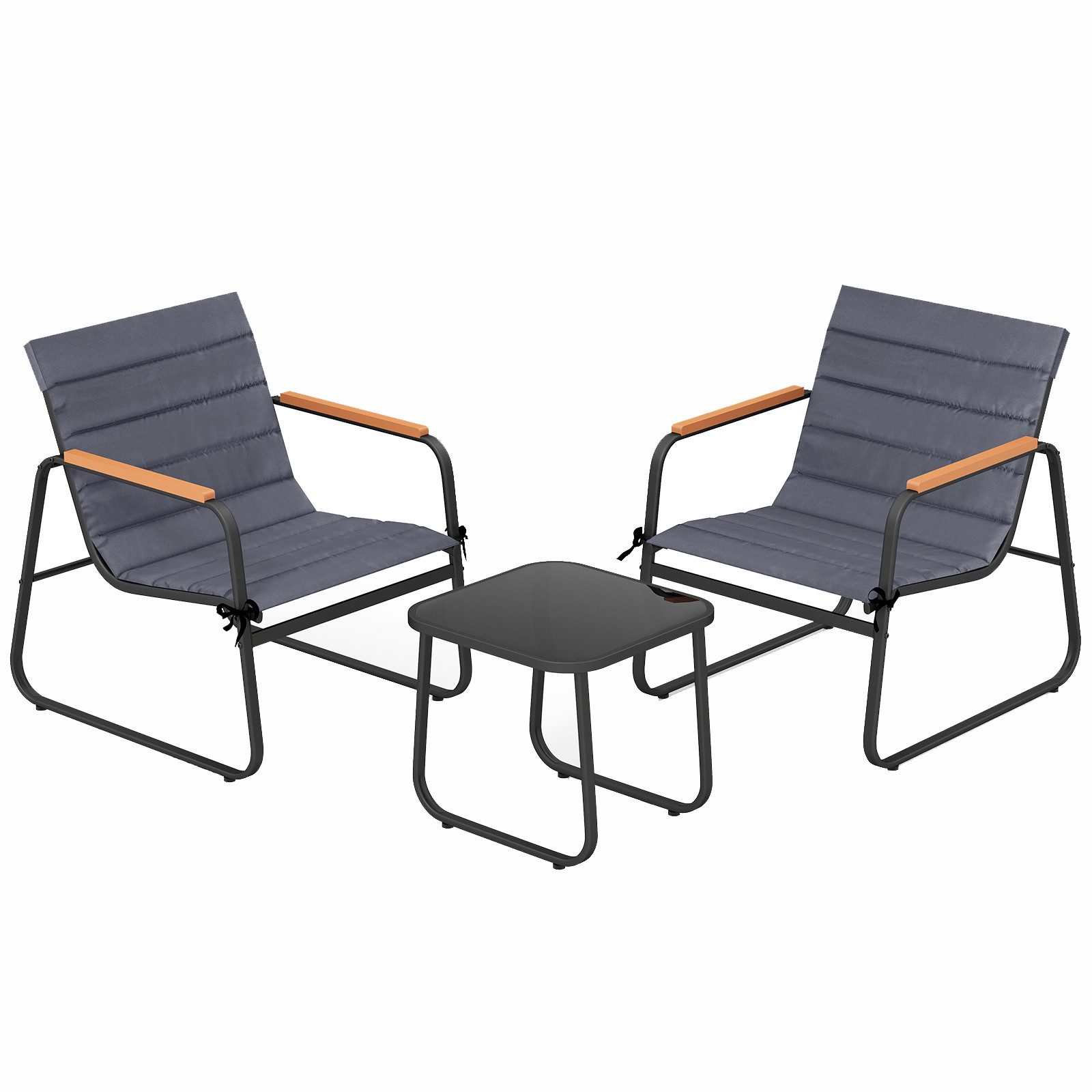 KOMFOTTEU Balkonset, (3-tlg), mit abnehmbarem Kissen, Couchtisch & 2 Stühle