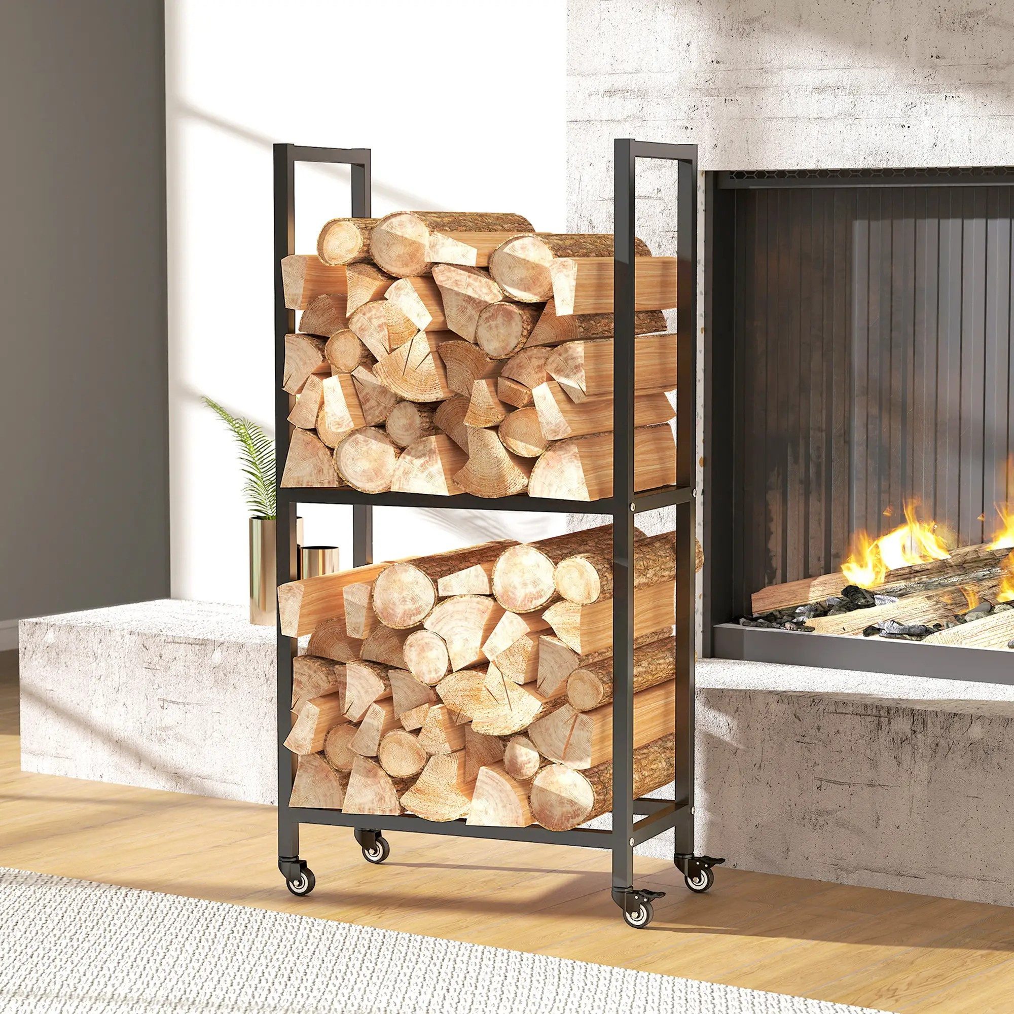 Rost Deko Für Garten Terma Rost-Herz Kaminholzrega Produktbild-Vorschau 2