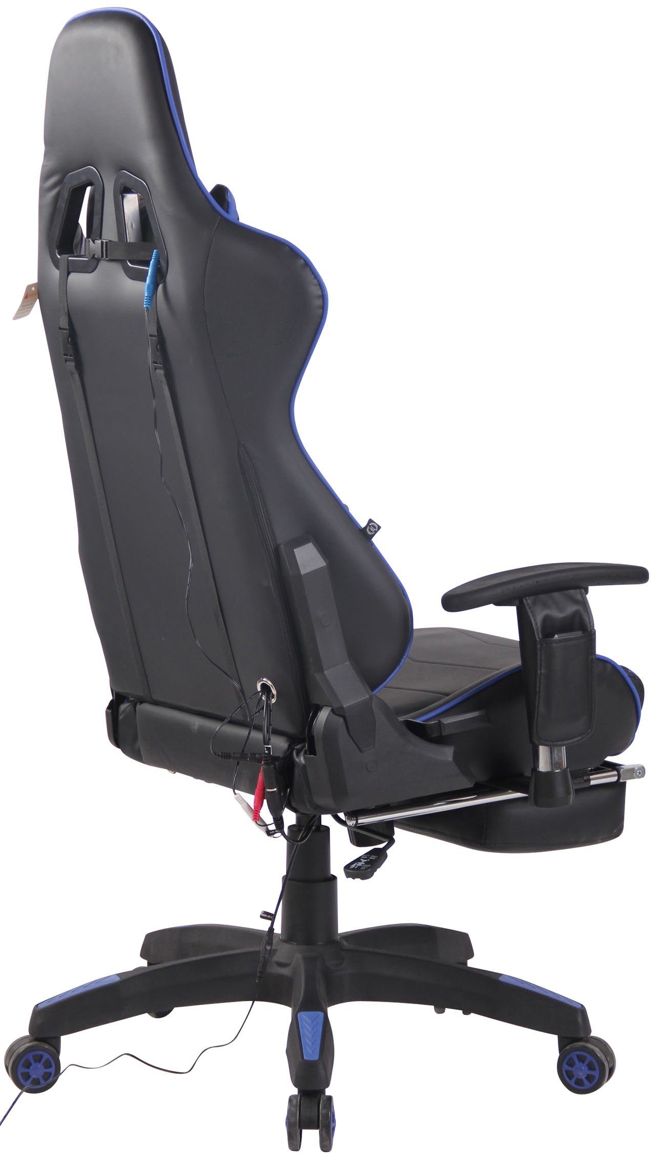 schwarz/blau Gaming Chair XFM Fußablage CLP Massagefunktion, Kunstleder, Turbo