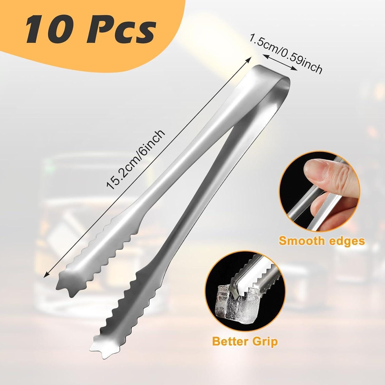 LuxusKollektion Servierzange Eiszange Zuckerzange Servierzange Set Silber Hochzeit Party 10 pcs
