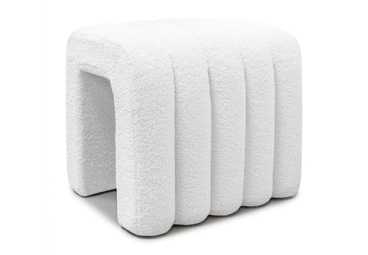 Lookway Pouf Pouf RIBA aus Bouclé-Stoff mit dekorativer Form