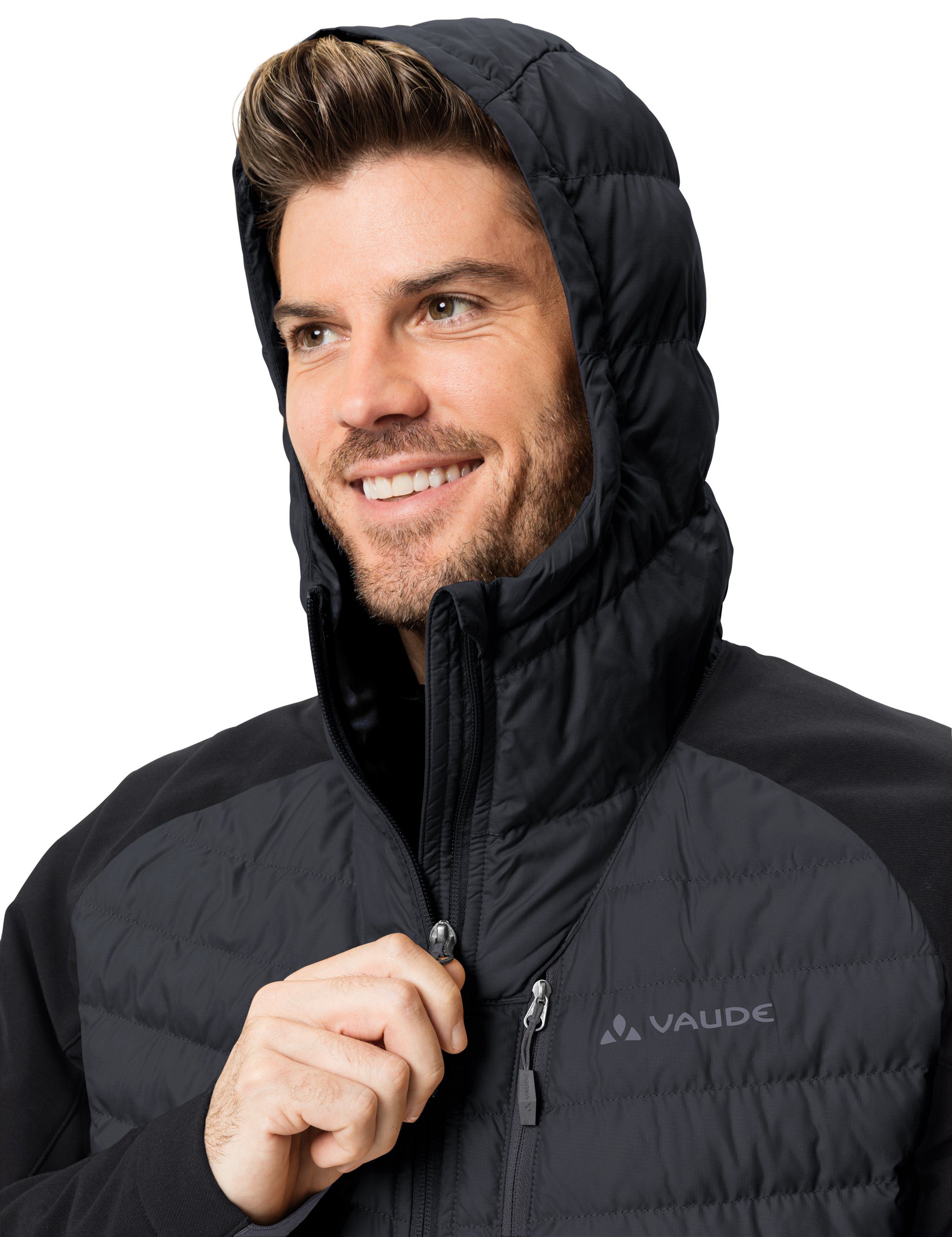 VAUDE Outdoorjacke Men's Klimaneutral Jacket black Hybrid kompensiert Elope (1-St)