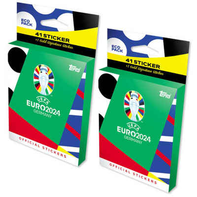 Topps Sticker Topps UEFA EURO 2024 Sticker - Fußball EM Sammelsticker - 2 Eco Bliste, (Set), UEFA EURO 2024 Sticker - 2 Eco Blister