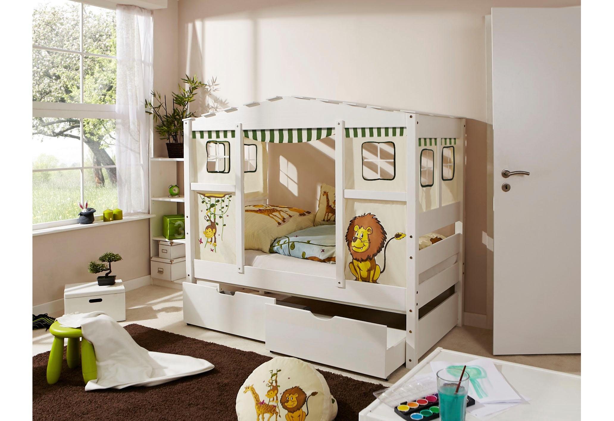 Ticaa Safari mit bodentief, Hausbett Schubkasten Lio, Kinderbett