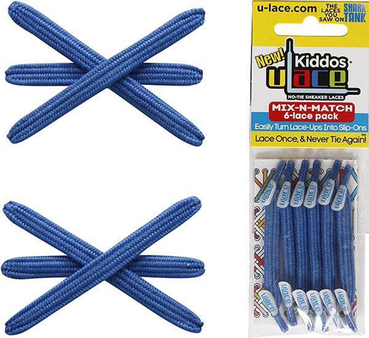 - Kinder mit elastische Kiddos Bright U-Laces Blue für Schnürsenkel Wiederhaken Schnürsenkel