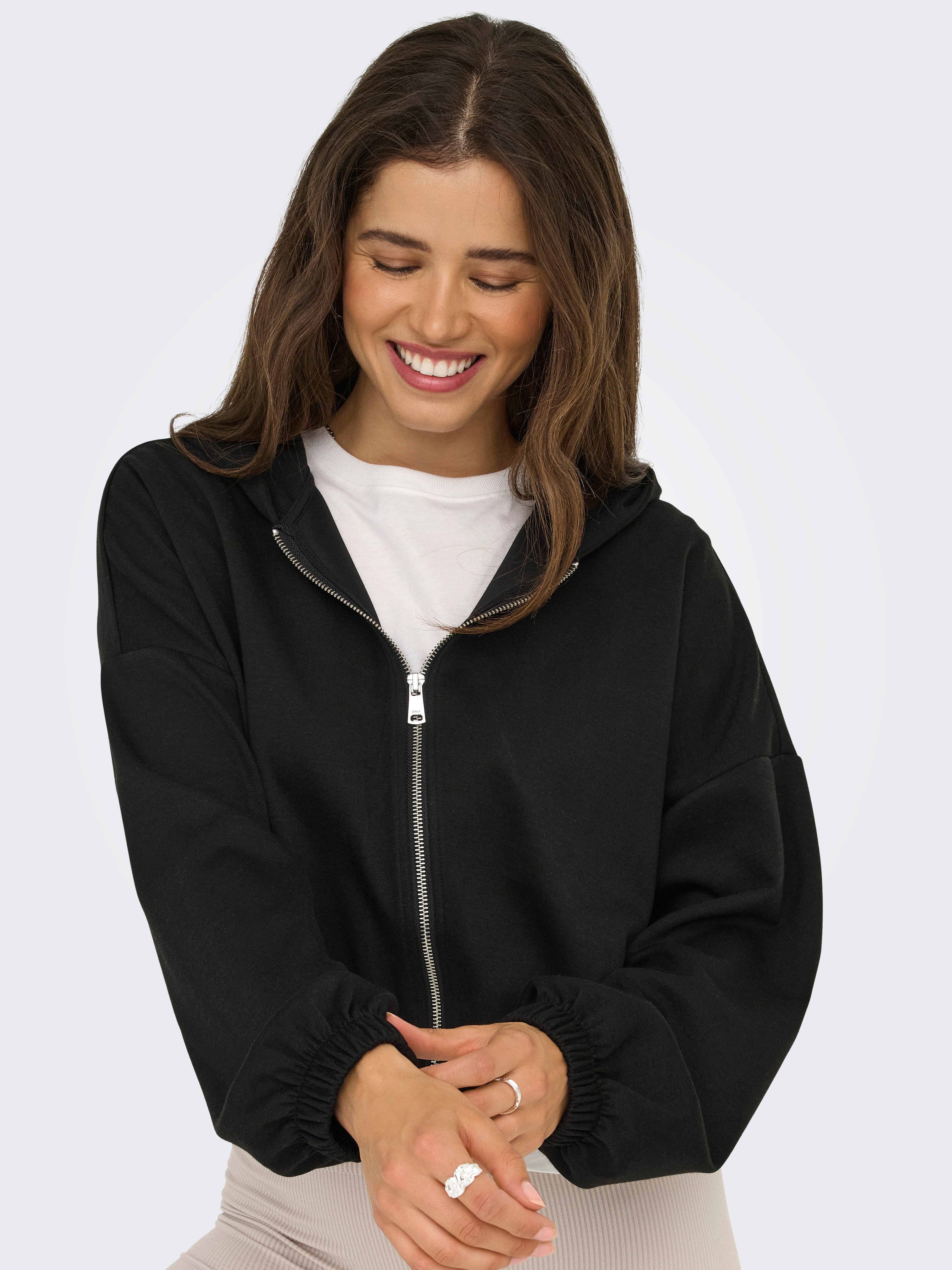 ONLY Kapuzensweatshirt ONLSCARLETT LS ELASTIC ZIP HOOD SWT NOOS günstig online kaufen