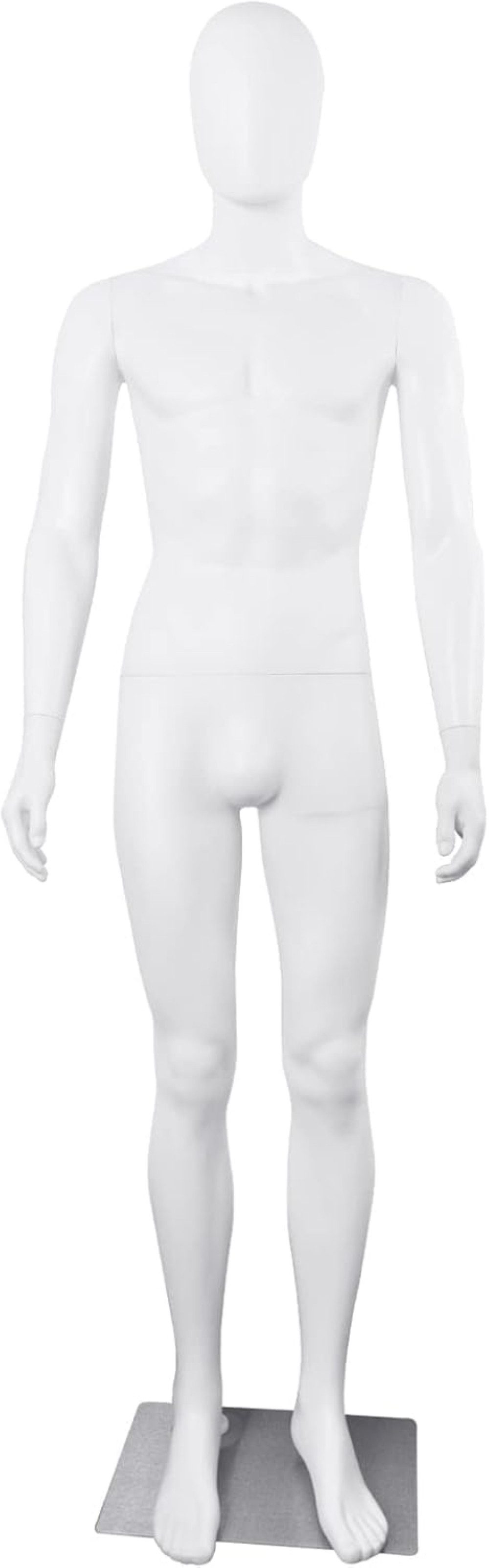 SHAREWIN Schneiderpuppe Ganzkörper Herrenpuppe 185cm, verstellbar, mit Metallfuß, Realistische kunststoffpuppe, gesichtslos – Schwarz / Weiß