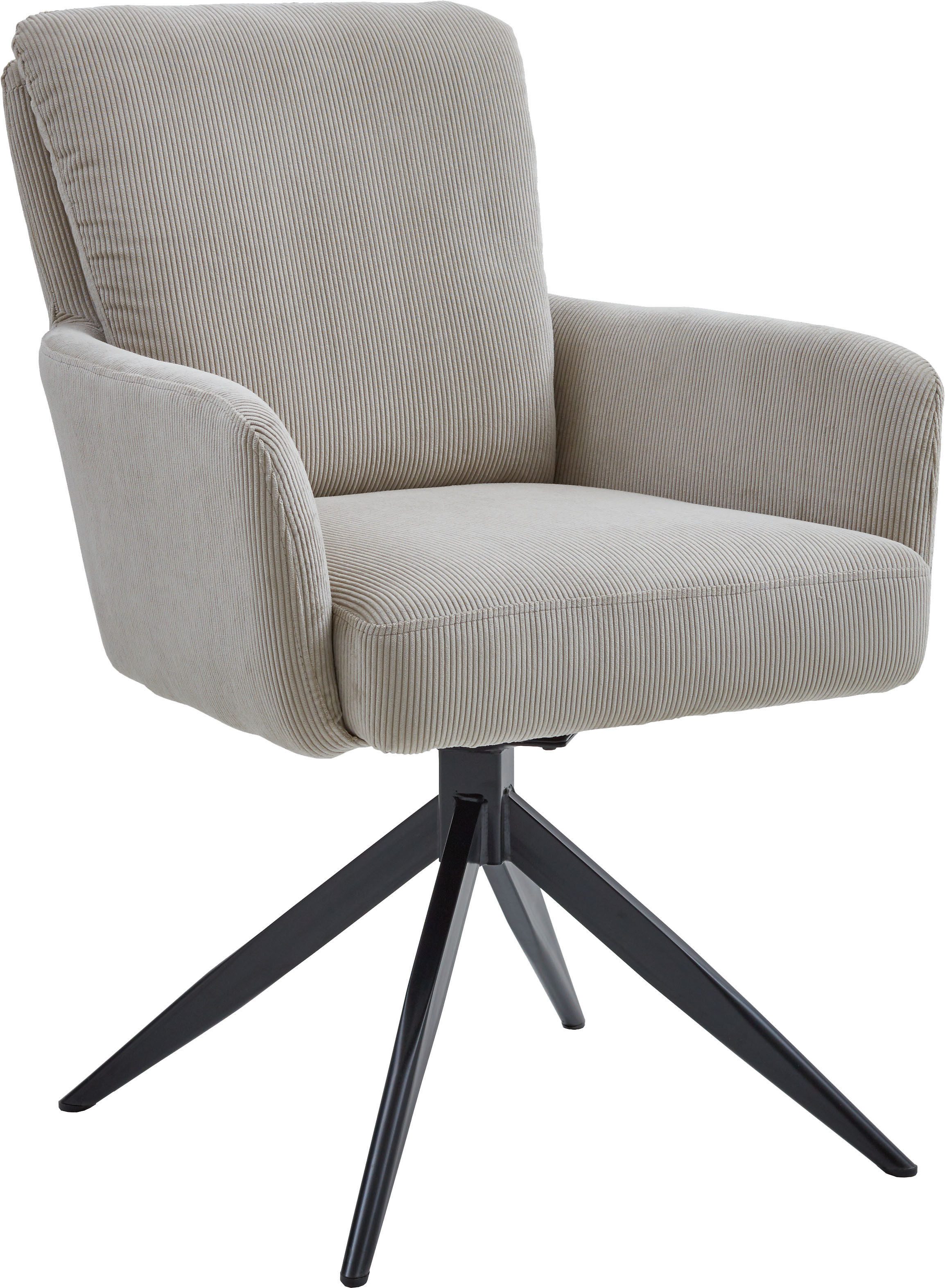 NIEHOFF SITZMÖBEL Esszimmerstuhl, Bezug Cord, Drehfunktion und Taschenfederkern, Sitzhöhe 49