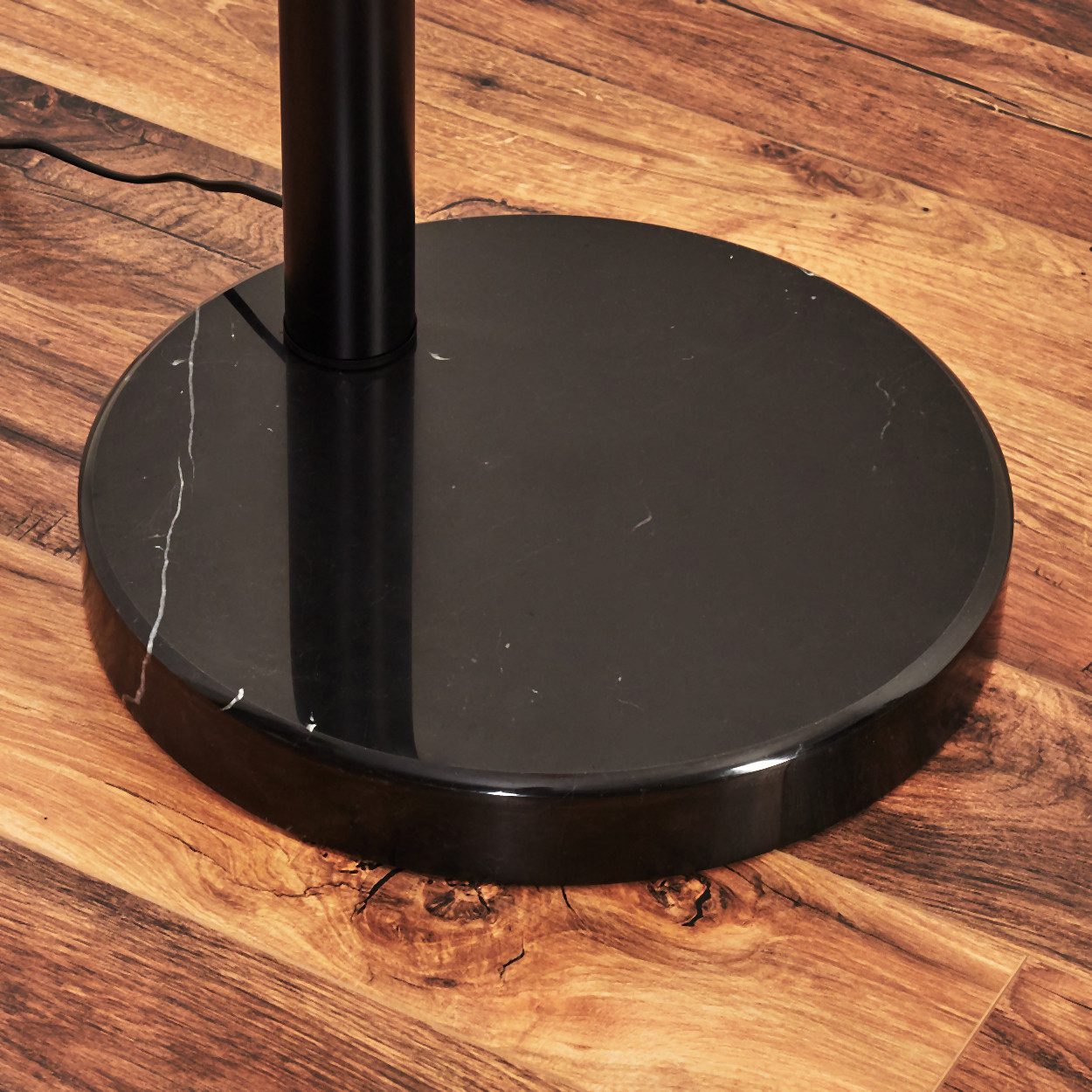 hofstein Stehlampe Stehlampe aus Metall in Schwarz/Rauch im Retro/Vintage-Design, verstellbare Stehleuchte mit Marmorfuß und Schalter am Gehäuse, E14