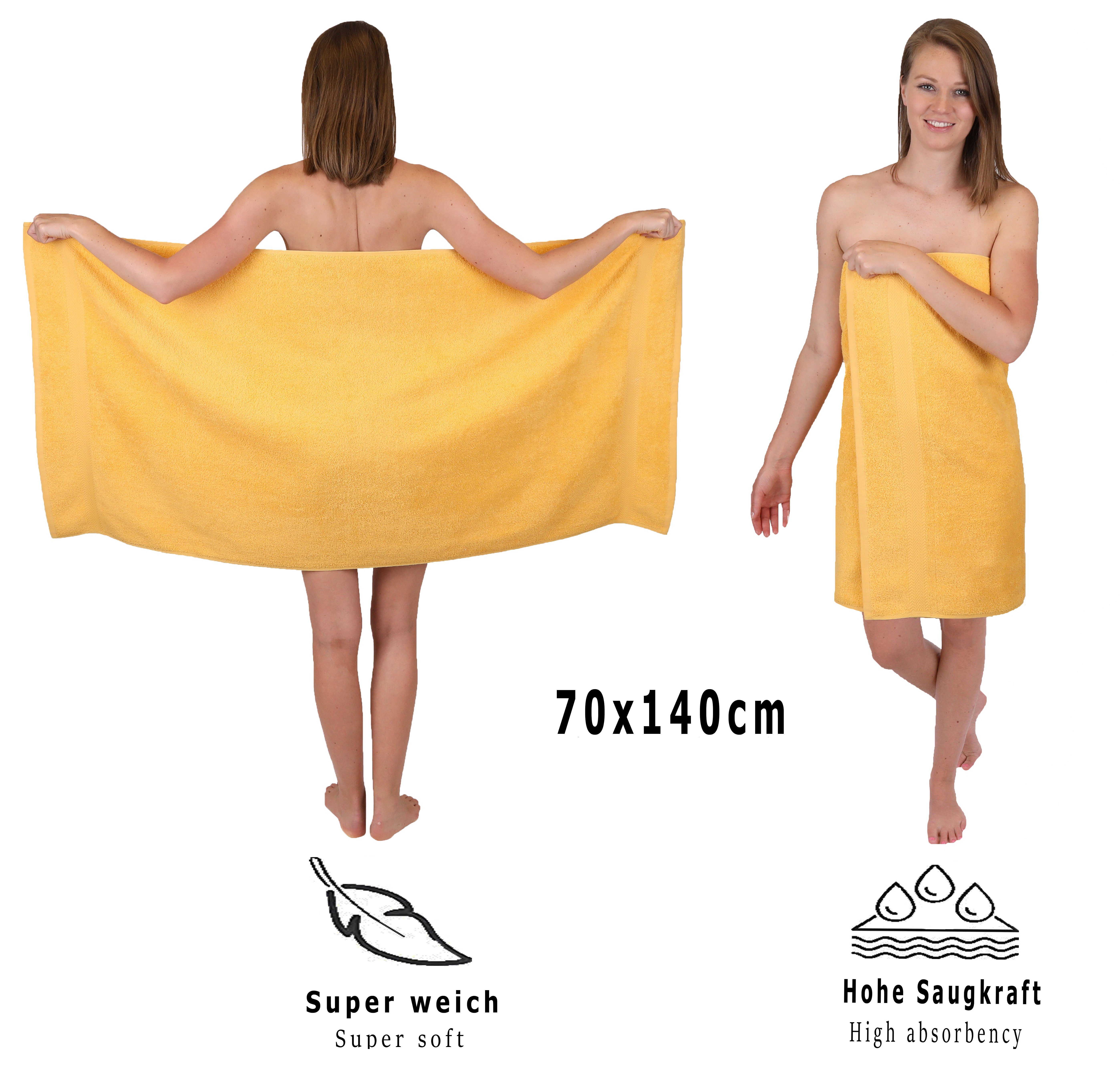 Baumwolle, Handtuch (6-tlg) Baumwolle, PREMIUM Betz 100% honiggelb Handtuch-Set Betz Set teiliges Handtücher-Set-100% -6