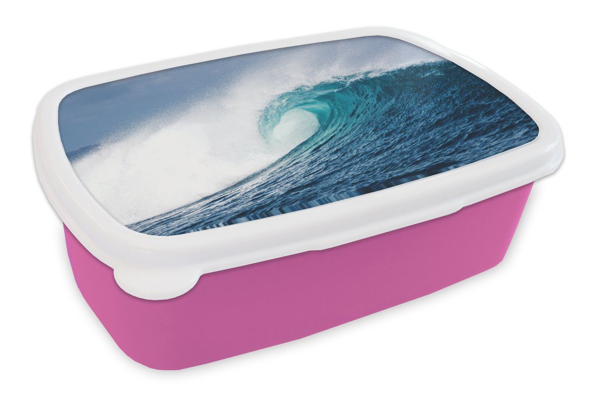 MuchoWow Lunchbox Meer - Golf - Schaum, Kunststoff, (2-tlg), Brotbox für Erwachsene, Brotdose Kinder, Snackbox, Mädchen, Kunststoff rosa