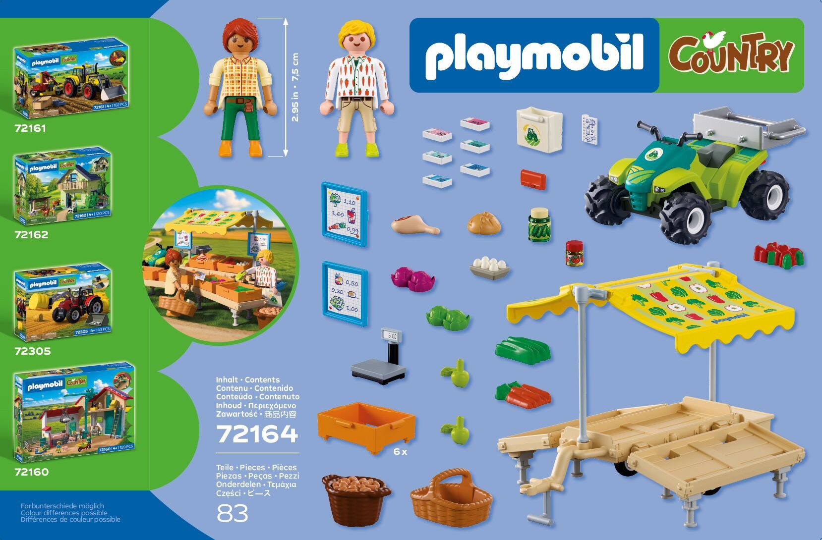 Playmobil® Marktstand (72164), Country Konstruktions-Spielset, Made in Europe