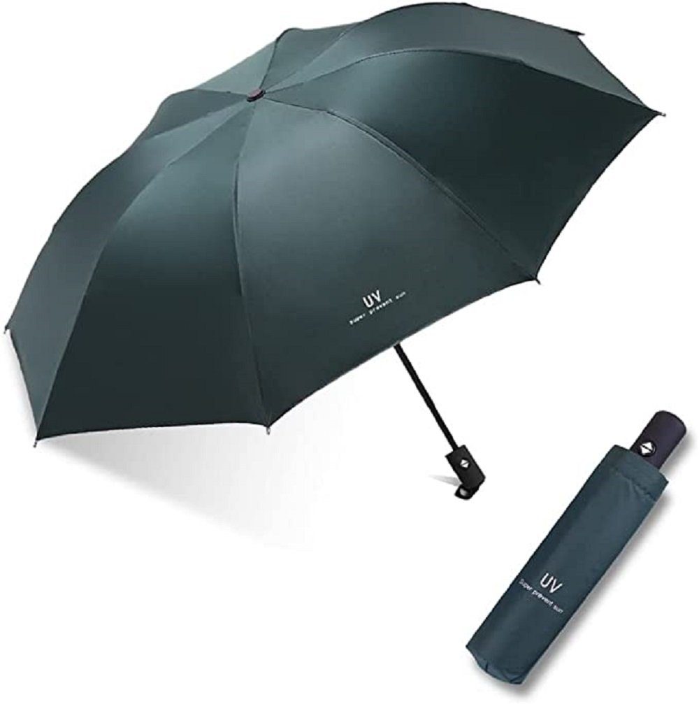 zggzerg Taschenregenschirm automatisches Öffnen und Schließen für Reiseschirm dunkelgrün