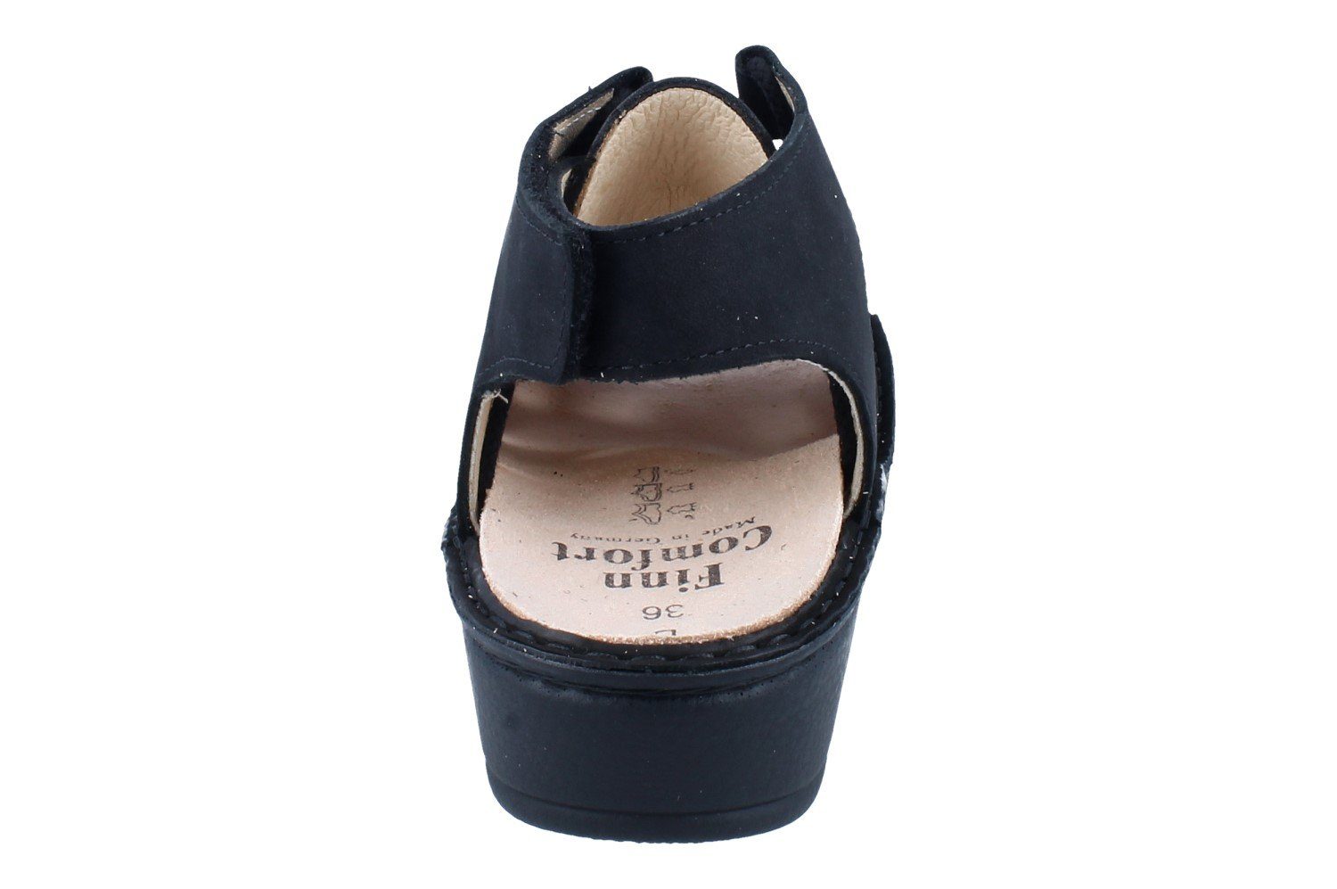 Finn Comfort FINN COMFORT Malaga Damen Sandale schwarz Nubukleder - Größe: 39 Sandale Wechselfußbett