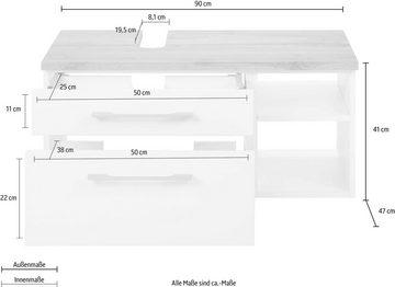 HELD MÖBEL Waschbeckenunterschrank Davos Breite 90 cm
