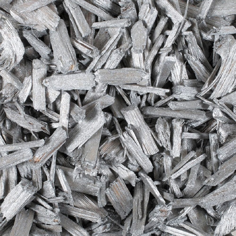 Eurosand Streudeko HOLZFLAKES 10-50mm. Holzgranulat, Holz Stücke. 1 Liter metallic SILBER