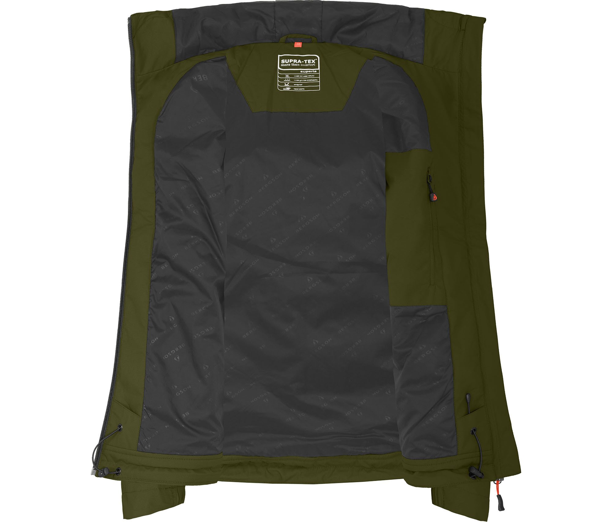 Bergson Regenjacke HELLI THERMO Damen Regenjacke, leicht wattiert, 12000 mm Wassersäule, Normalgrößen