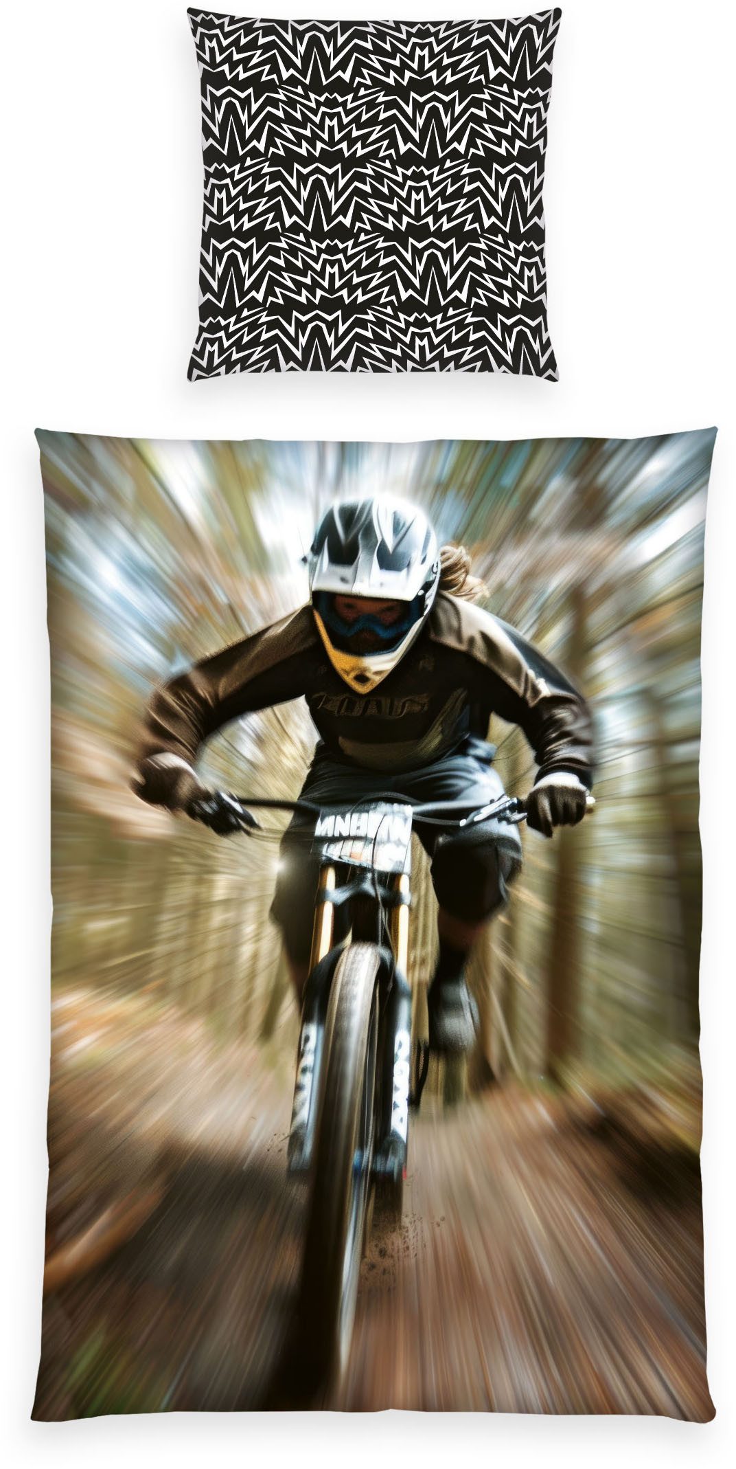 Herding Young Collection Wendebettwäsche Young Collection Mountainbike, Microfaser, 2 teilig, mit Motocross Design