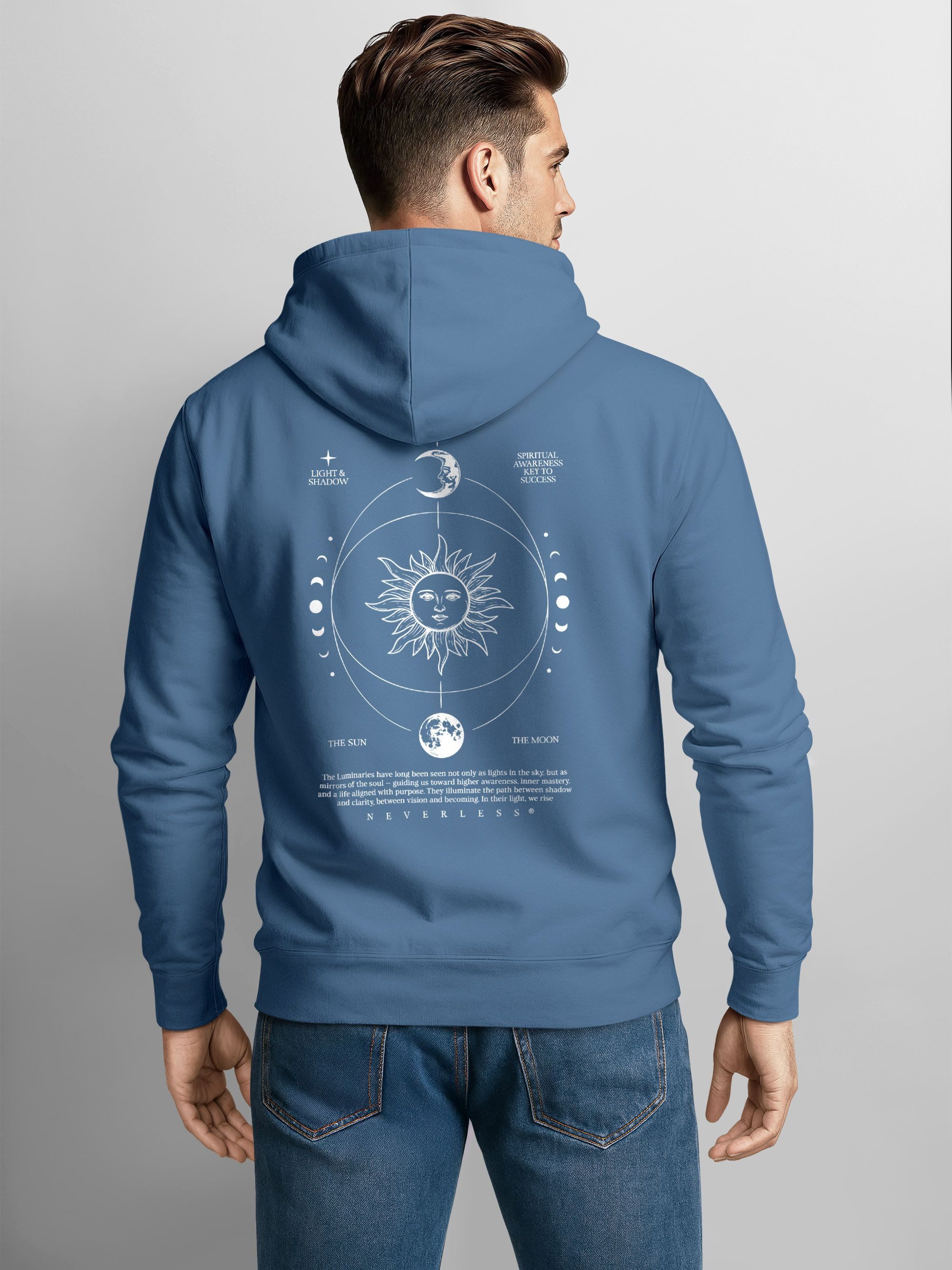 Neverless Hoodie Herren Hoodie Backprint Sun & Moon, Kapuzensweatshirt mit günstig online kaufen