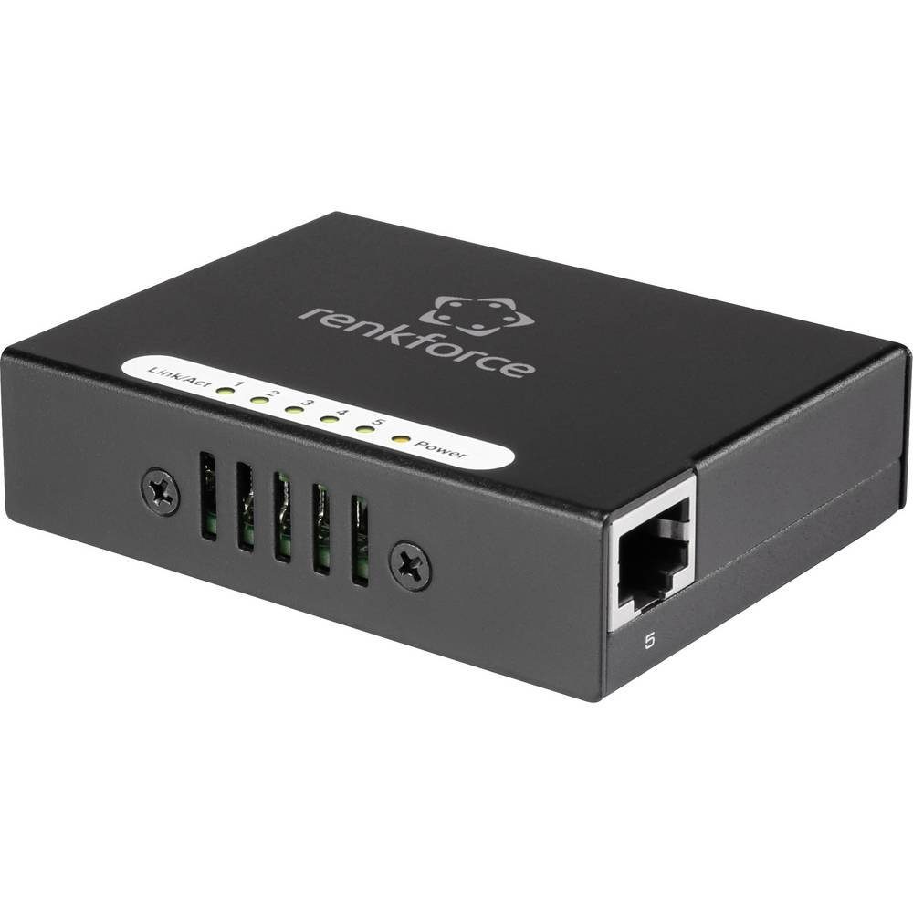 mit Metall-Switch 5 10/100 mini Renkforce (USB-Stromversorgung) Netzwerk-Switch Port