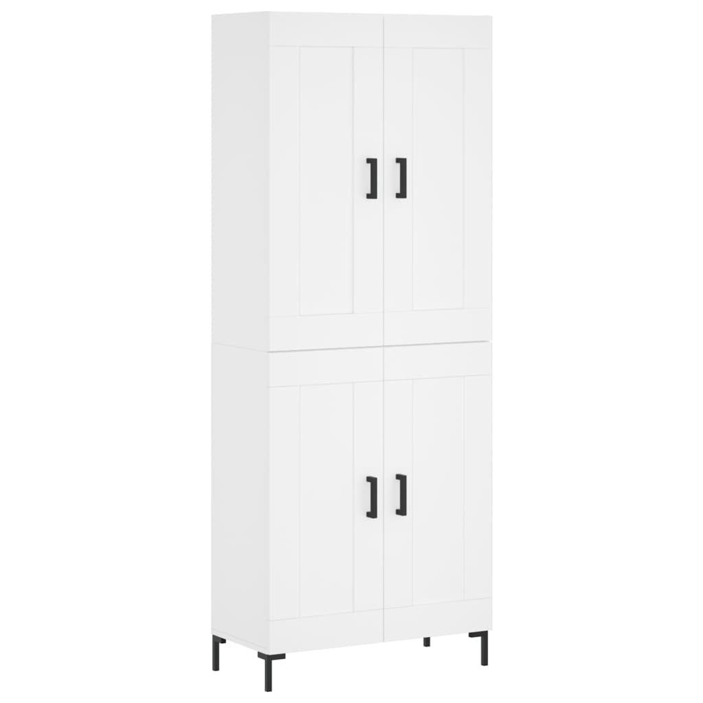 furnicato Highboard Weißes aus Holzwerkstoff und Eisen 69,5 x 34 x 180 cm (1 St)