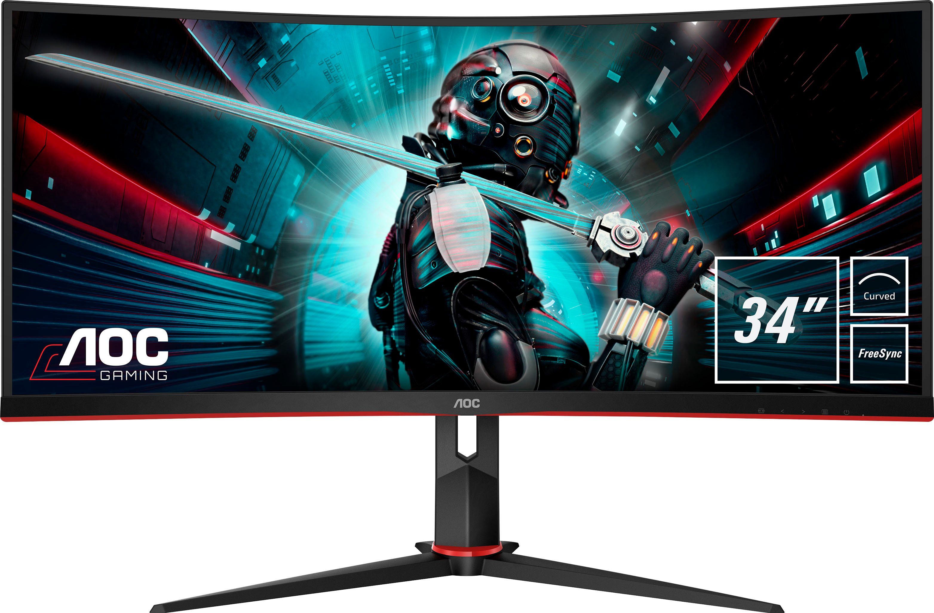Aoc Cu34g2 Bk Gaming Monitor 86 Cm 34 3440 X 1440 Pixel Wqhd 1 Ms Reaktionszeit 100 Hz Online Kaufen Otto