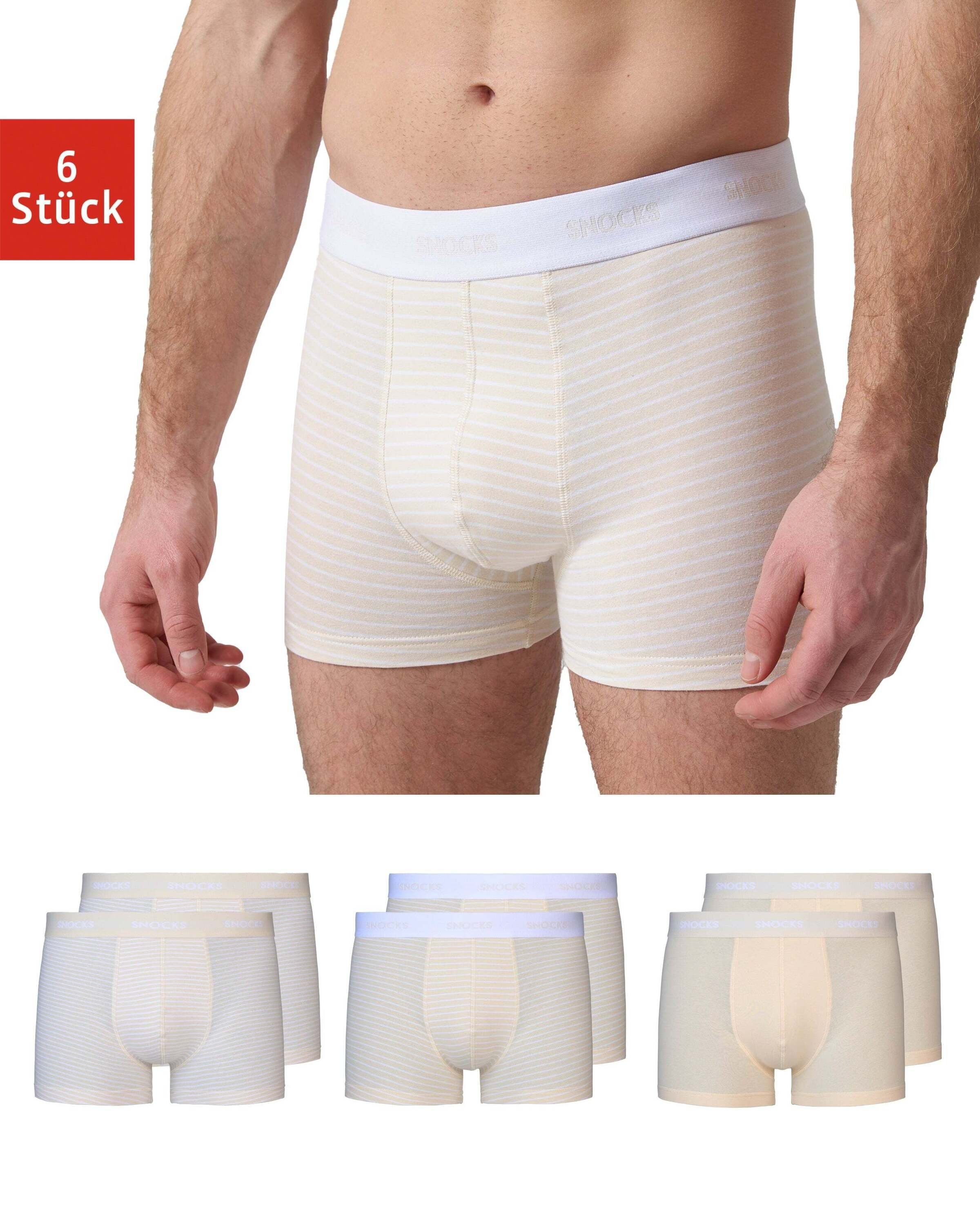 SNOCKS Boxershorts Enge Pants Herren Unterhose mit Print (6-St) aus Bio-Baumwolle, ohne kratzenden Zettel