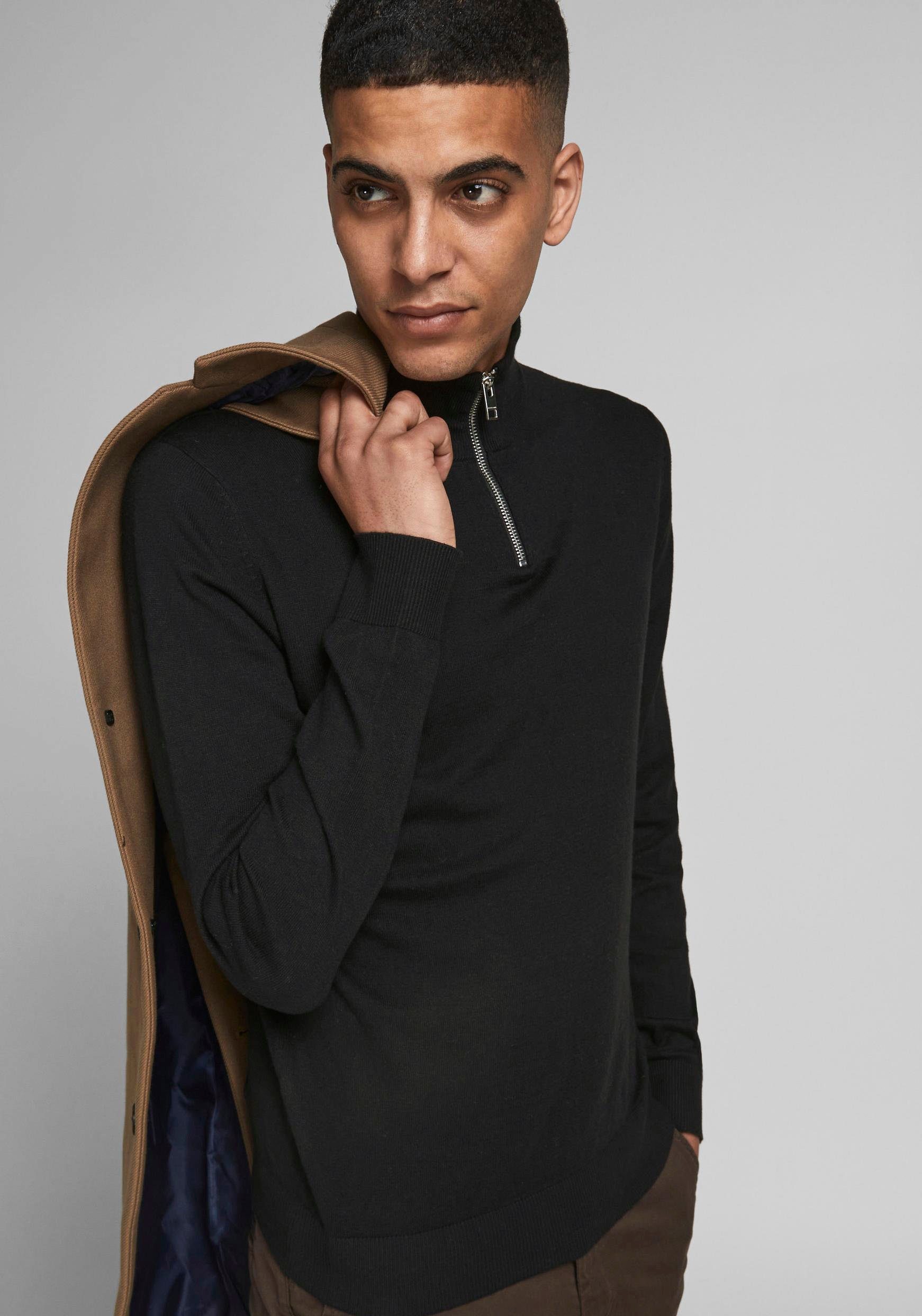 Jack & Jones Troyer JJEEMIL KNIT HALF ZIP NOOS Baumwollmischung, regular fit