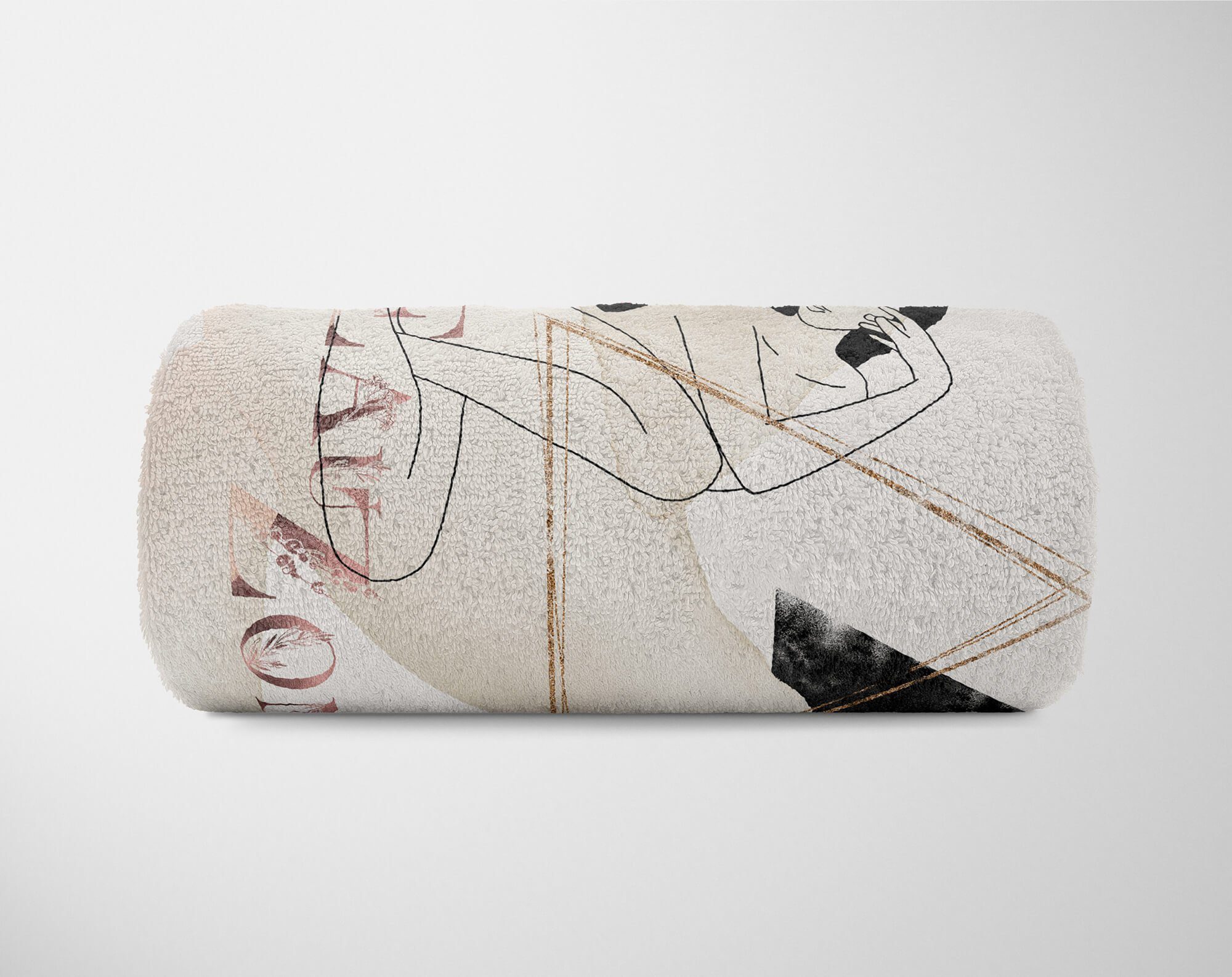 Motiv (1-St), Handtuch Frau Sinus Handtuch Baumwolle-Polyester-Mix Strandhandtuch Kuscheldecke Art Kunstvoll Saunatuch Feminin, schöne Handtücher