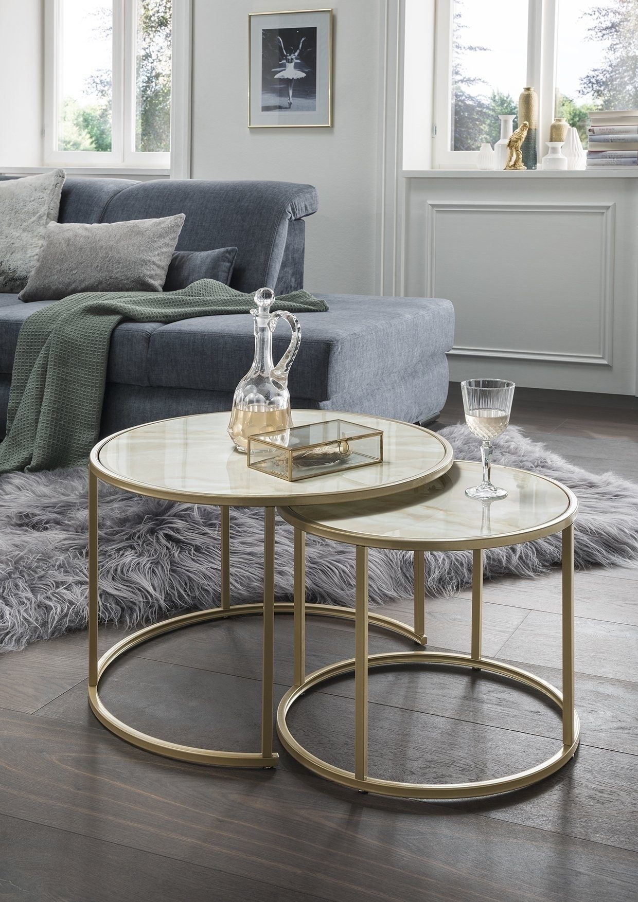 Concept GmbH Beistelltisch in Marmor hell, günstig online kaufen