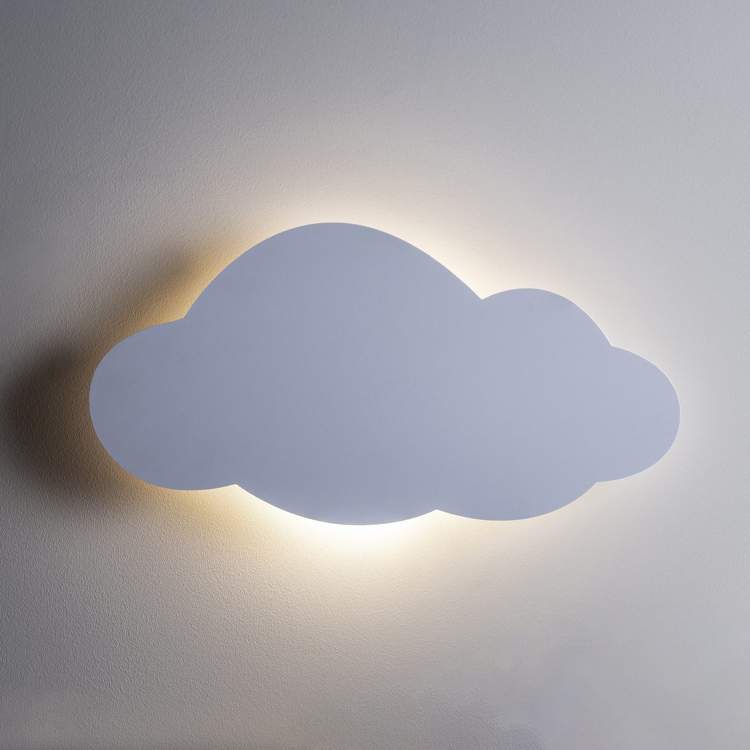 Lights4fun LED Wandleuchte LED Wolke Nachtlicht Batterie mit Fernbedienung