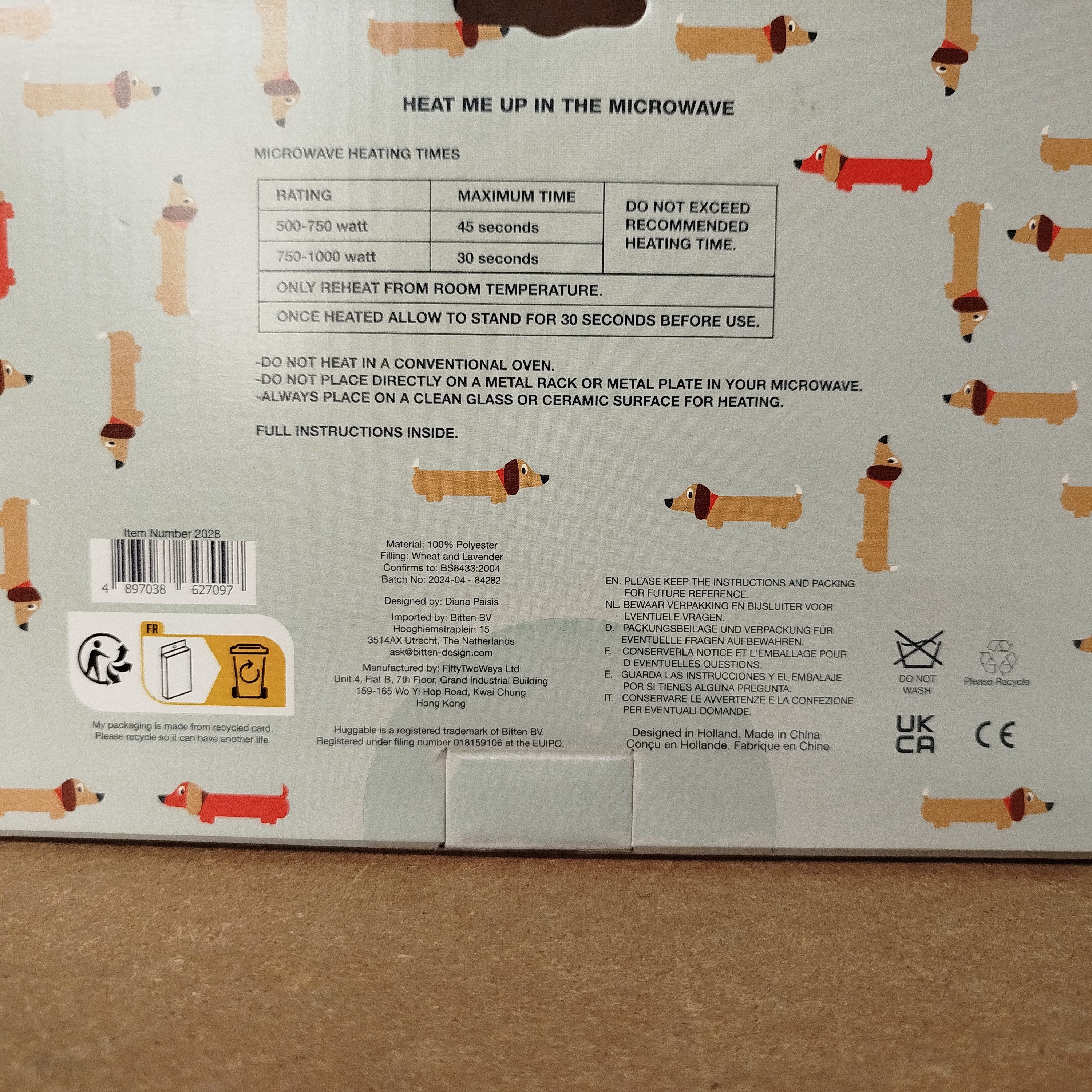 bitten Wärmekissen Dackel Mini Körnerkissen mit Lavendelduft