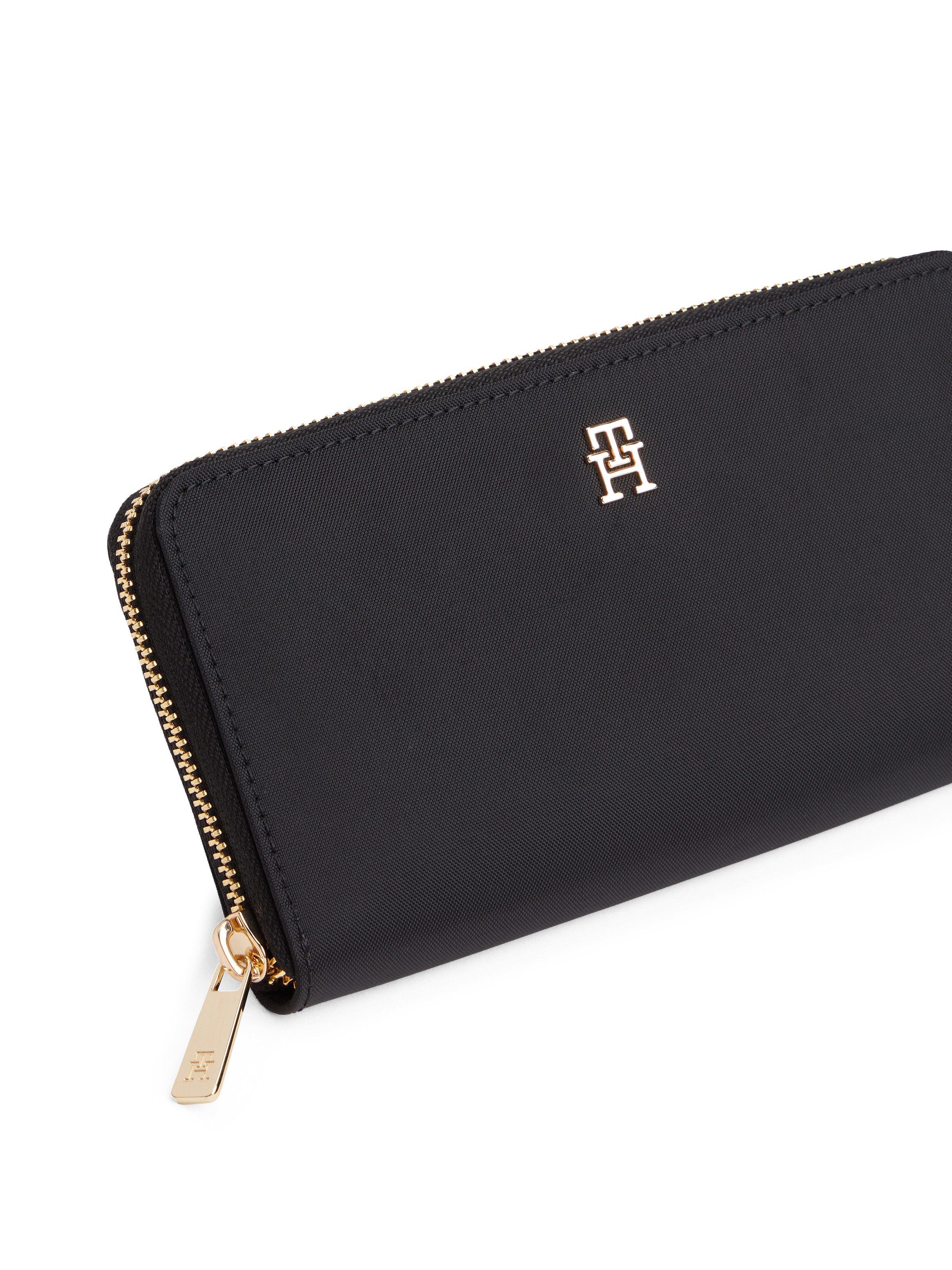 Tommy Hilfiger Geldbörse TH ICON LRG ZA NYLON, Geldbeutel, Portemonnaie mit TH-Logoemblem