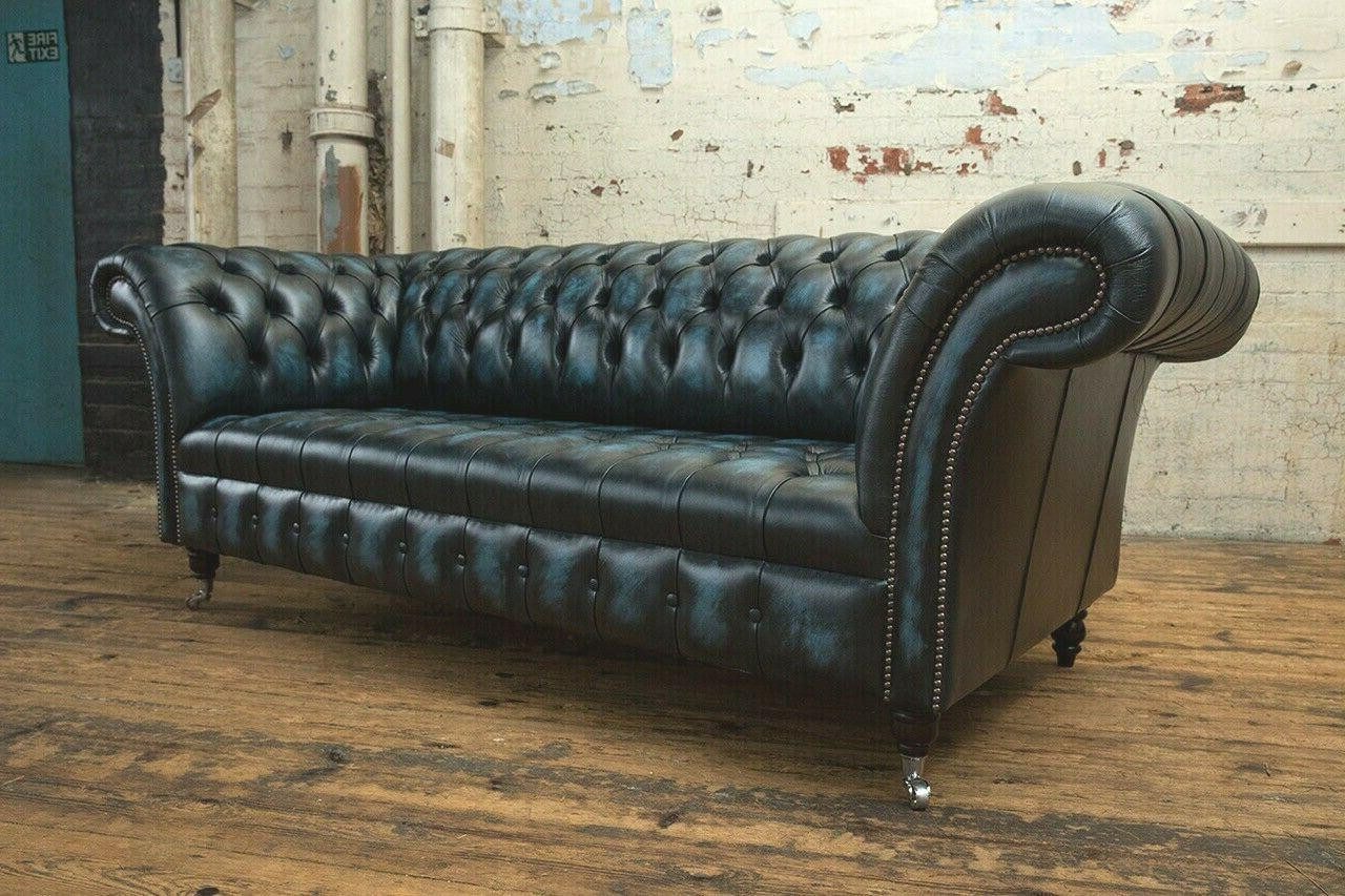 Xlmoebel Chesterfield-Sofa 3-Sitzer Ledersofa im Chesterfield-Design mit Polsterung und Sitzbank, 1 Teile, Hergestellt in Europa