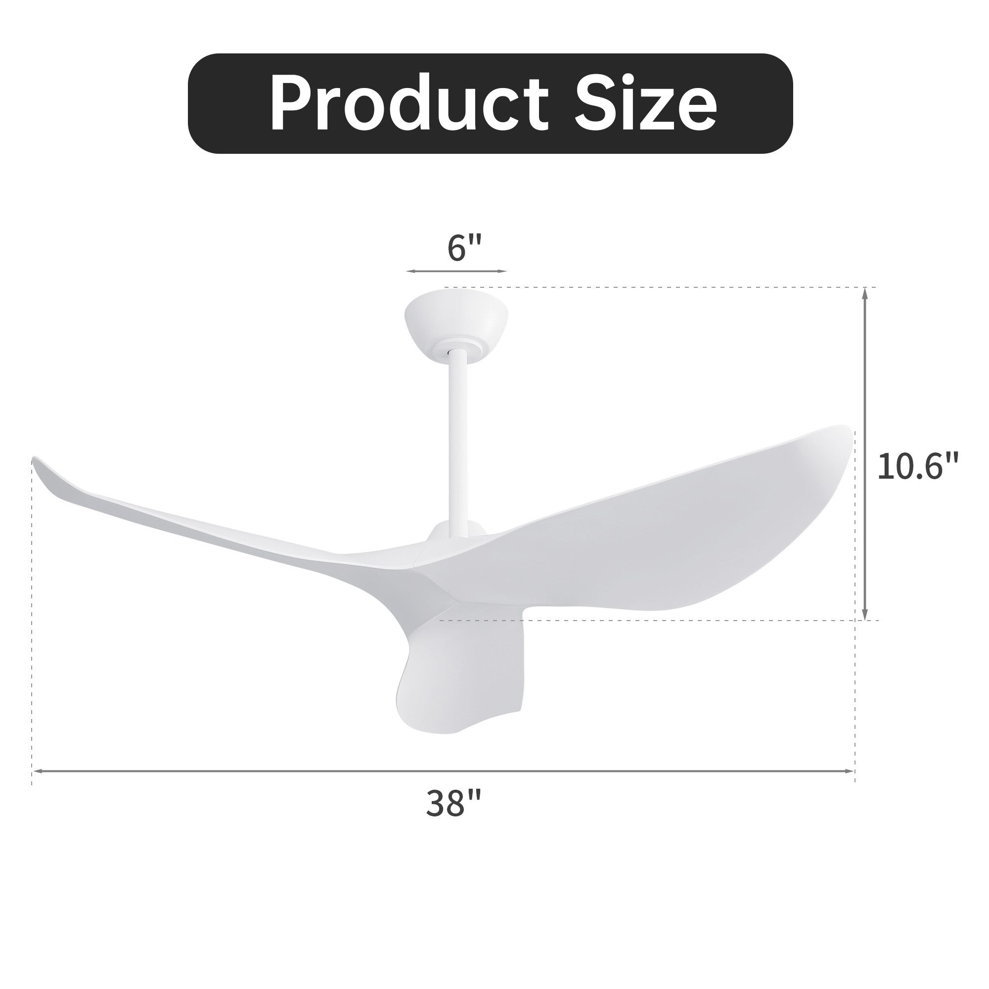 ZREE Deckenventilator 38 Zoll Deckenventilator Ohne günstig online kaufen