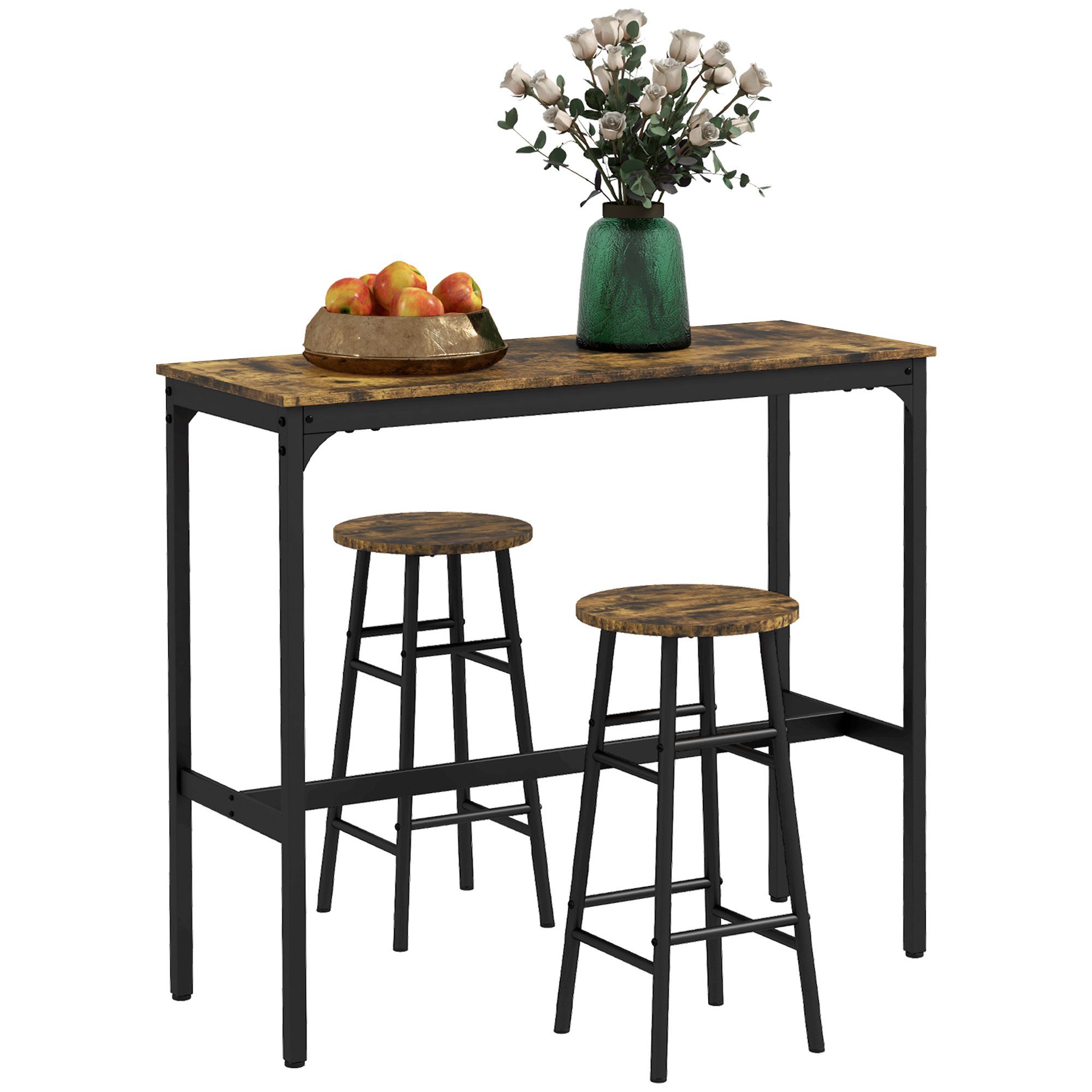 HOMCOM Bargruppe Bartisch-Set, 3tlg. Bartisch mit günstig online kaufen