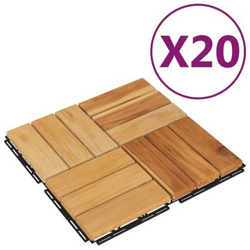Teppichboden Terrassenfliesen 20 Stk. 30x30 cm Massivholz Teak, vidaXL