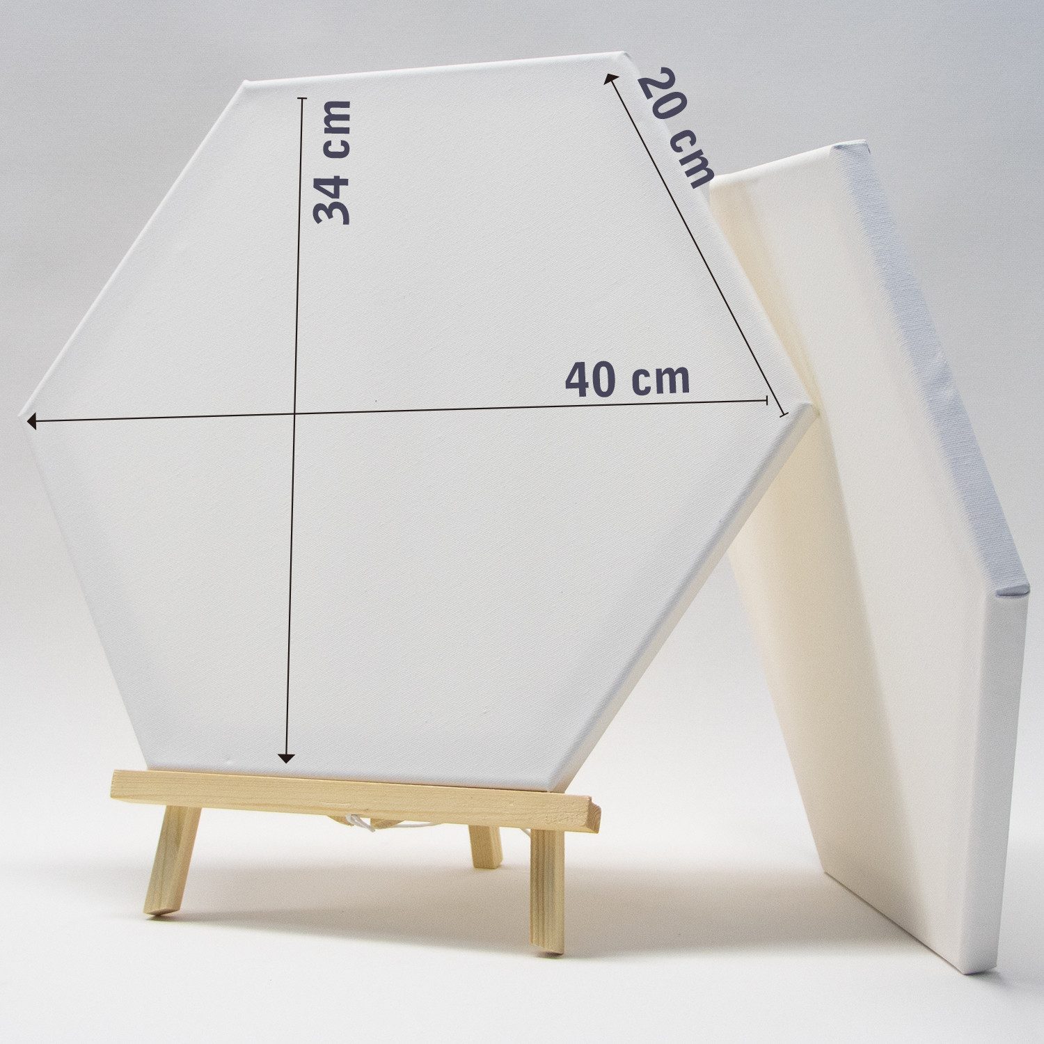 M MERCEO Leinwand, 5er Set Leinwand Hexagon Sechseck 40cm Durchmesser (280g/m²,Baumwolle)