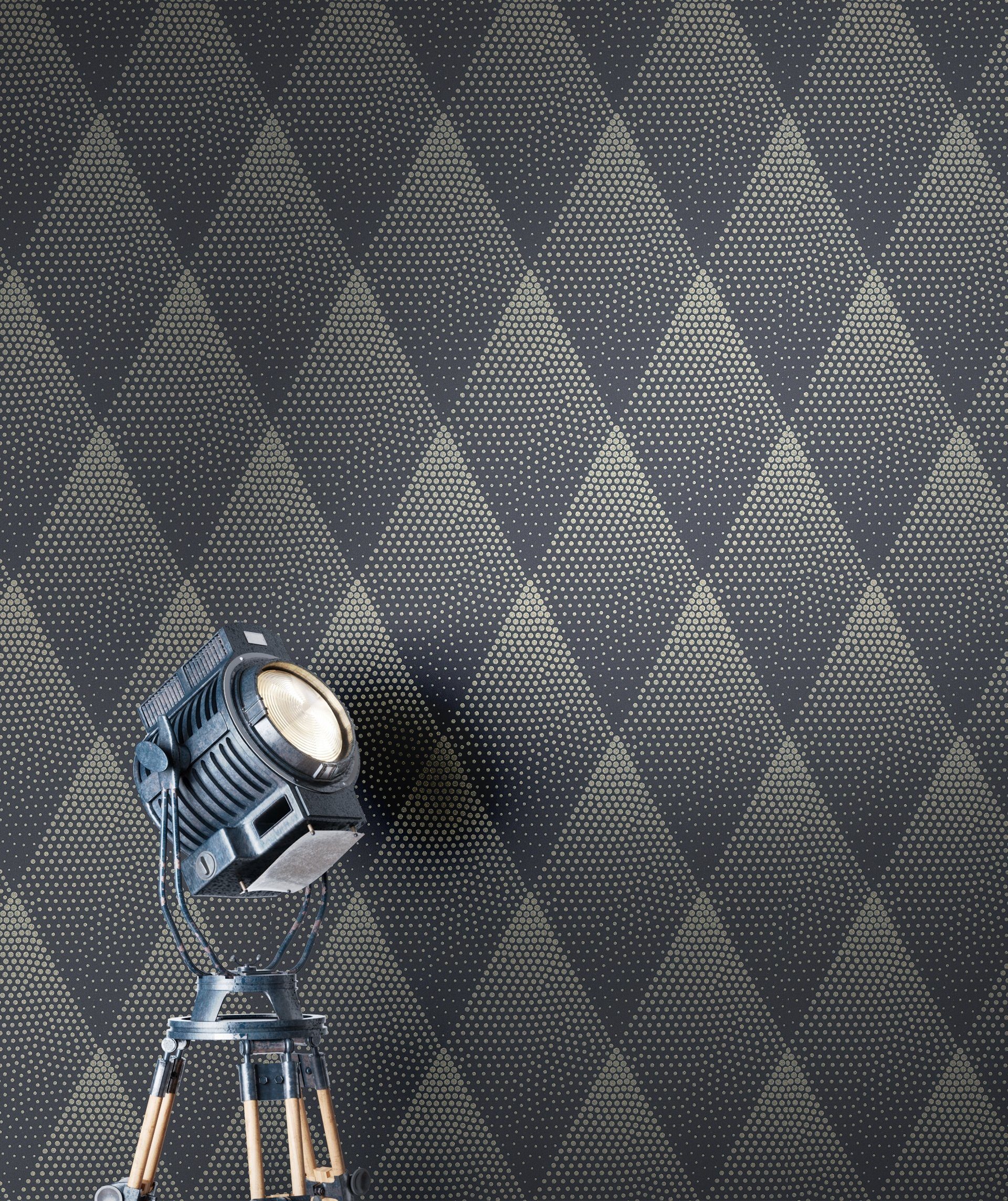 Newroom Vliestapete, Schwarz Tapete Leicht Glänzend Modern - Retro Mustertapete Gold Rauten Grafisch für Schlafzimmer Wohnzimmer Küche, Retro, Mustertapete