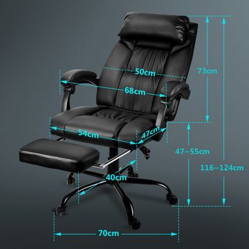 Randaco Bürostuhl Chefsessel Bürostuhl mit gepolsterten Armlehnen und Kopfunterstützung