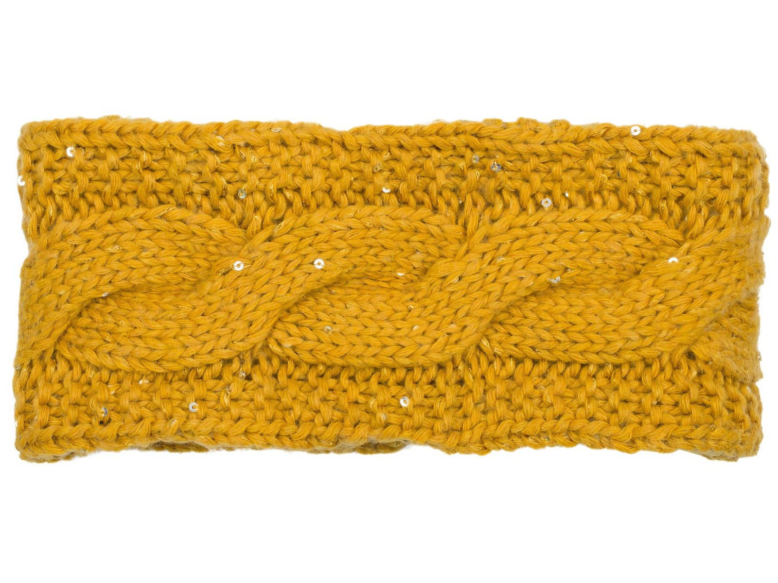 Stirnband Grobstrick Stirnband mit Pailletten