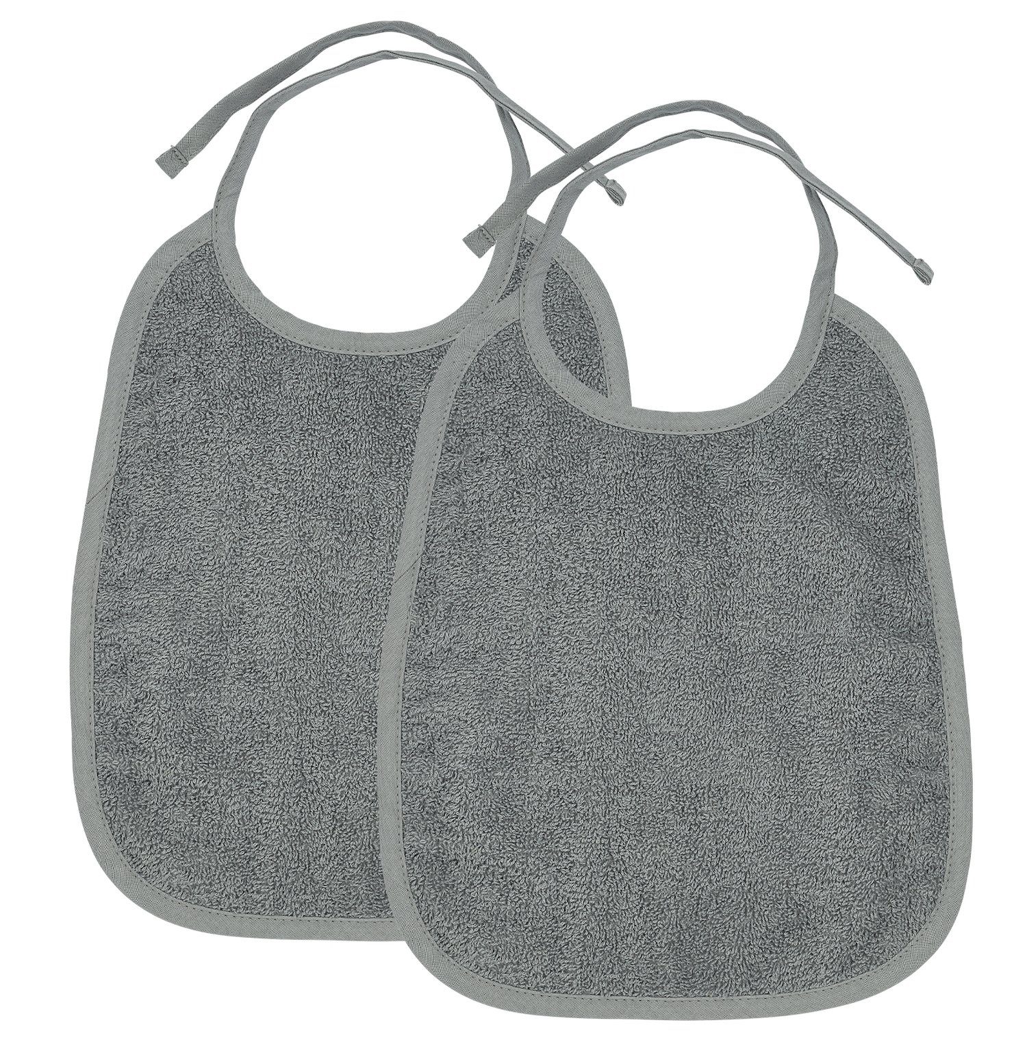 Meyco Baby Lätzchen Uni Grey, (2-St), 25x34 cm