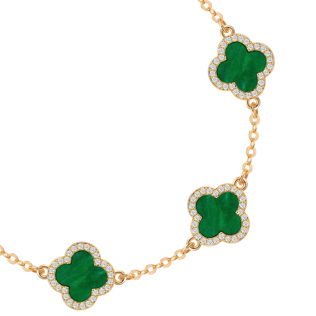 Lulu & Jane Armband Kleeblatt gelbgold