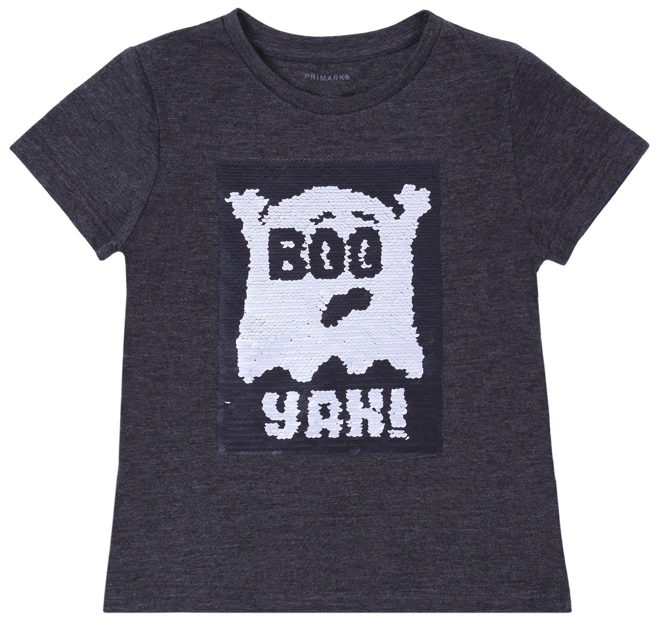 Kurzarmbluse Schwarzgraues T-Shirt Gespenst 4-5 Jahre
